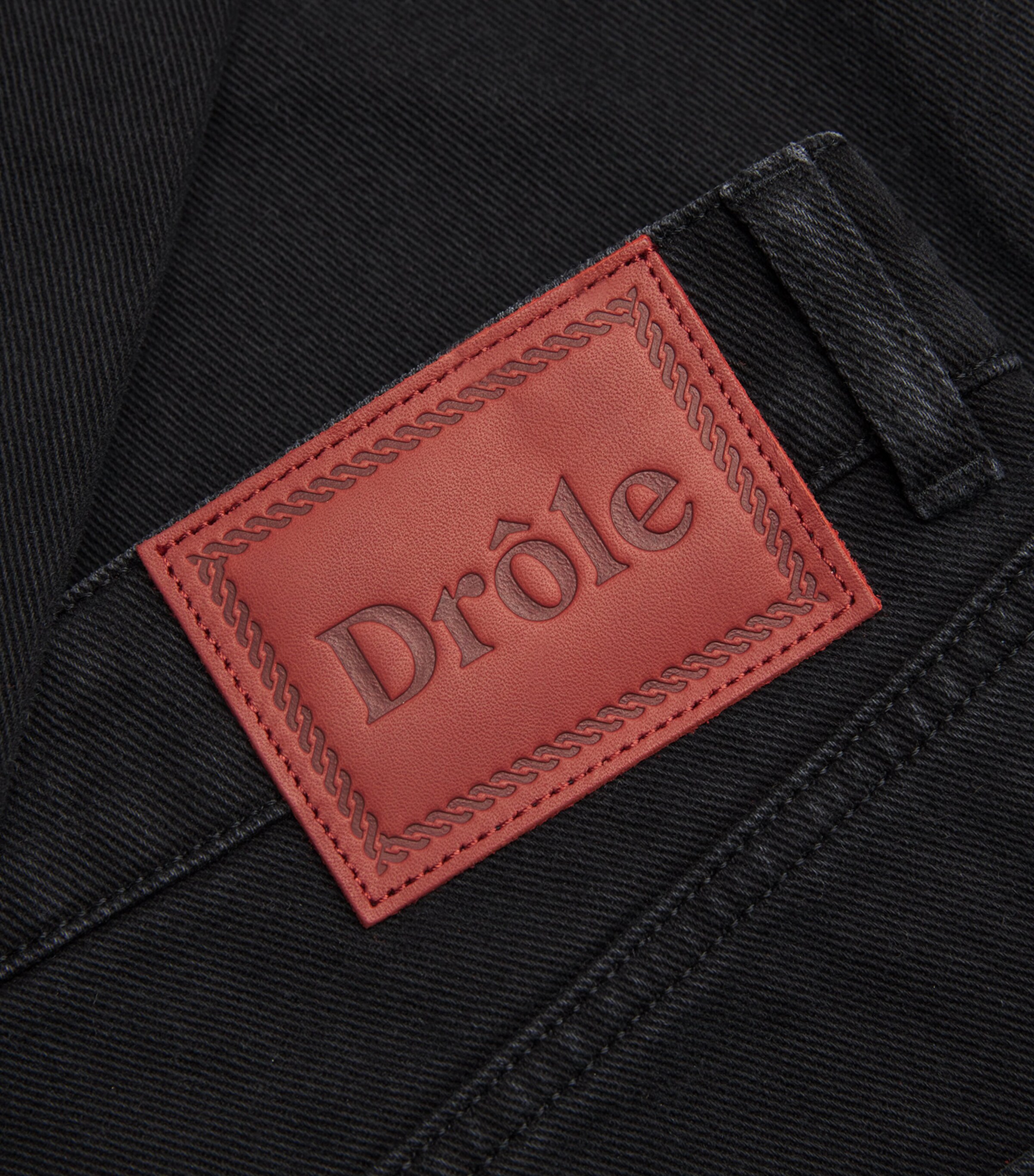 Drôle De Monsieur Mens Corduroy-Trim Straight Jeans Black Image 5