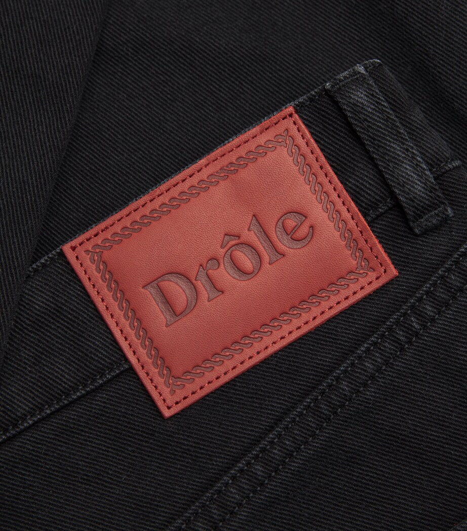 Drôle De Monsieur Mens Corduroy-Trim Straight Jeans Black Image 5