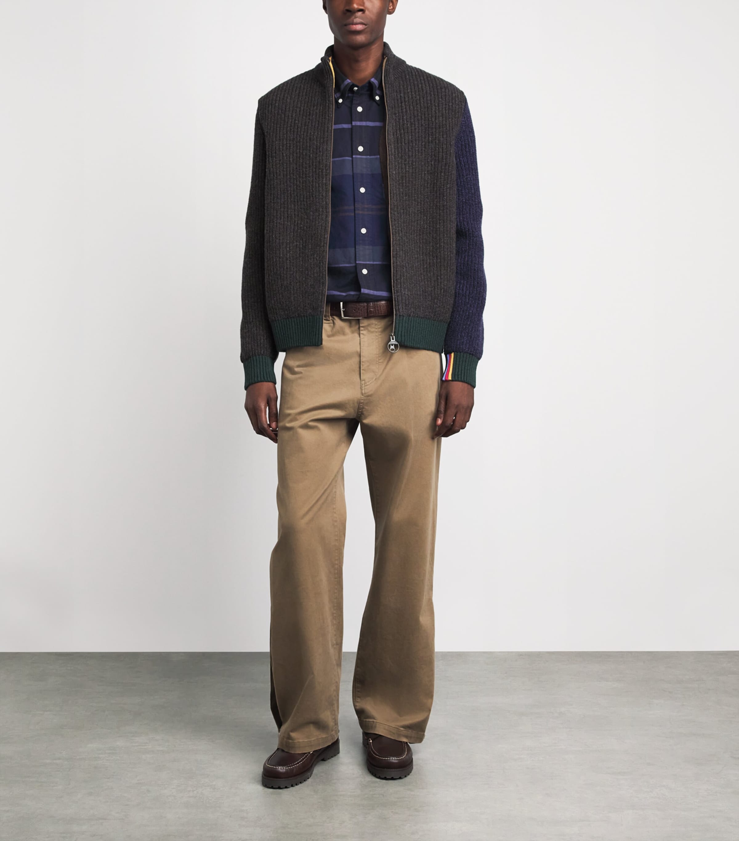 Barbour Mens x Paul Smith Wool Gamefair Cardigan Russet Image 2