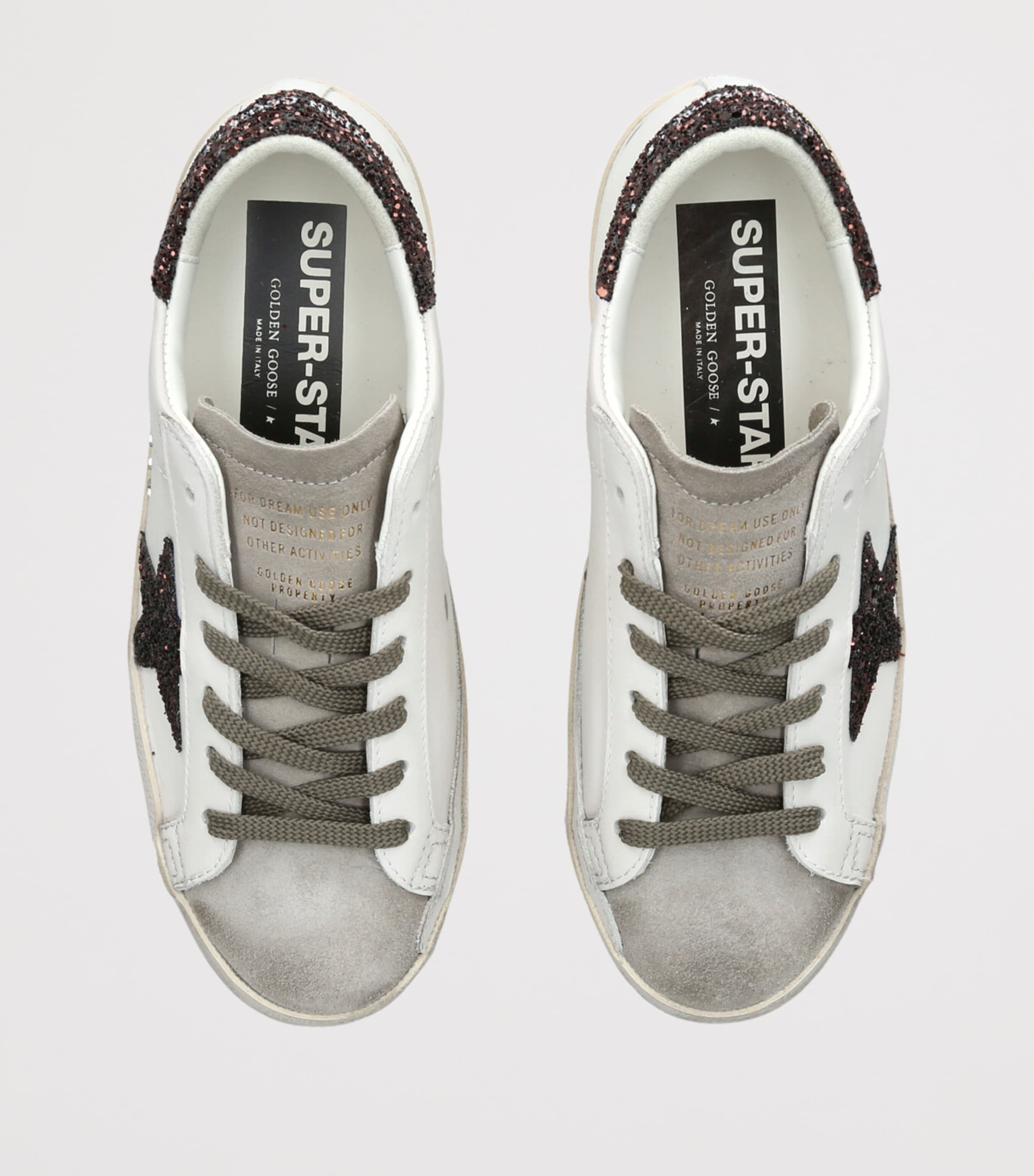 Golden Goose Womens Leather Super Star Sneakers Bone/comb Image 4