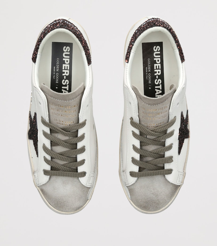 Golden Goose Womens Leather Super Star Sneakers Bone/comb Image 4