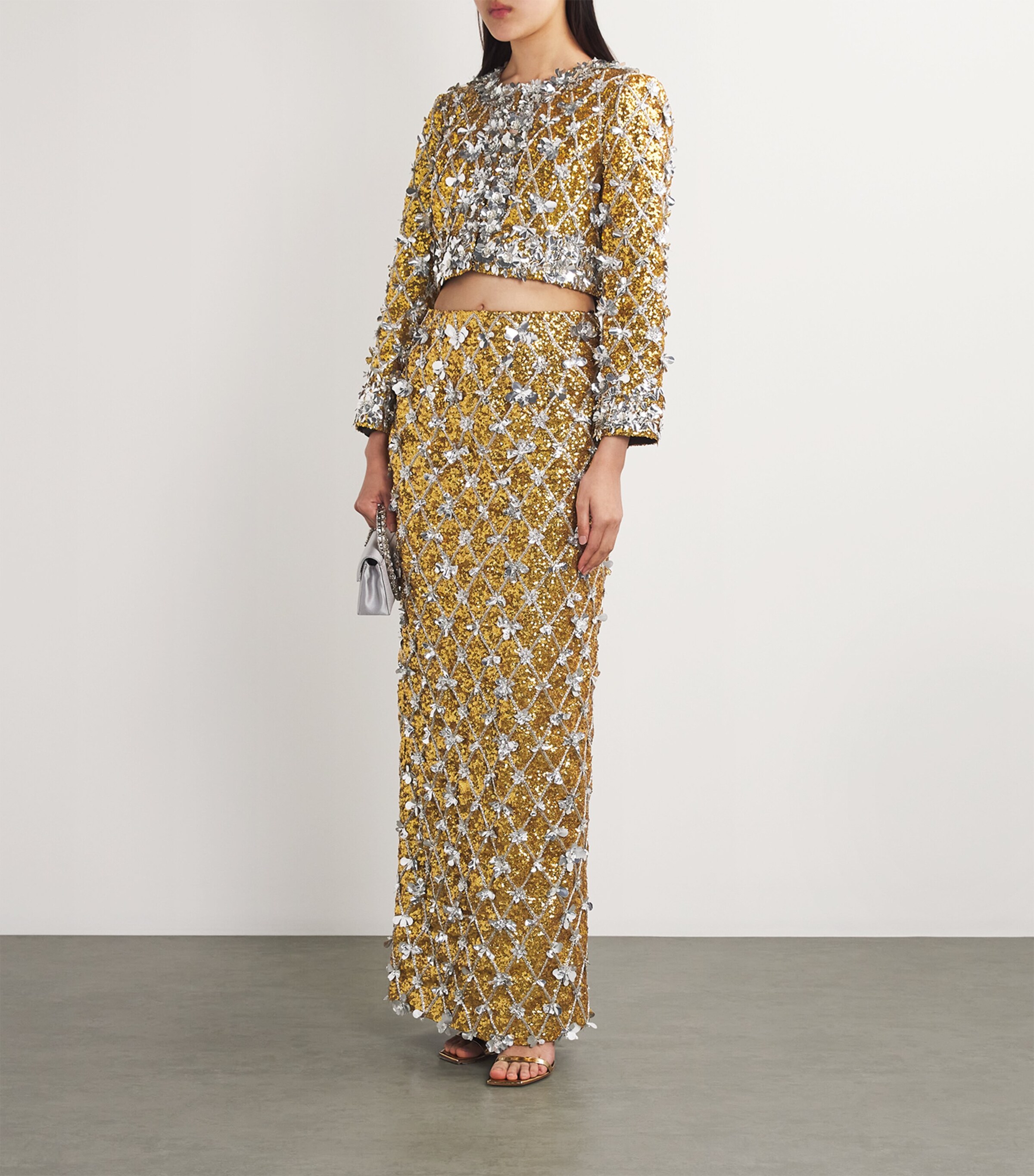 Embroidered Cropped Jacket 903 GOLD MULTI Image 2