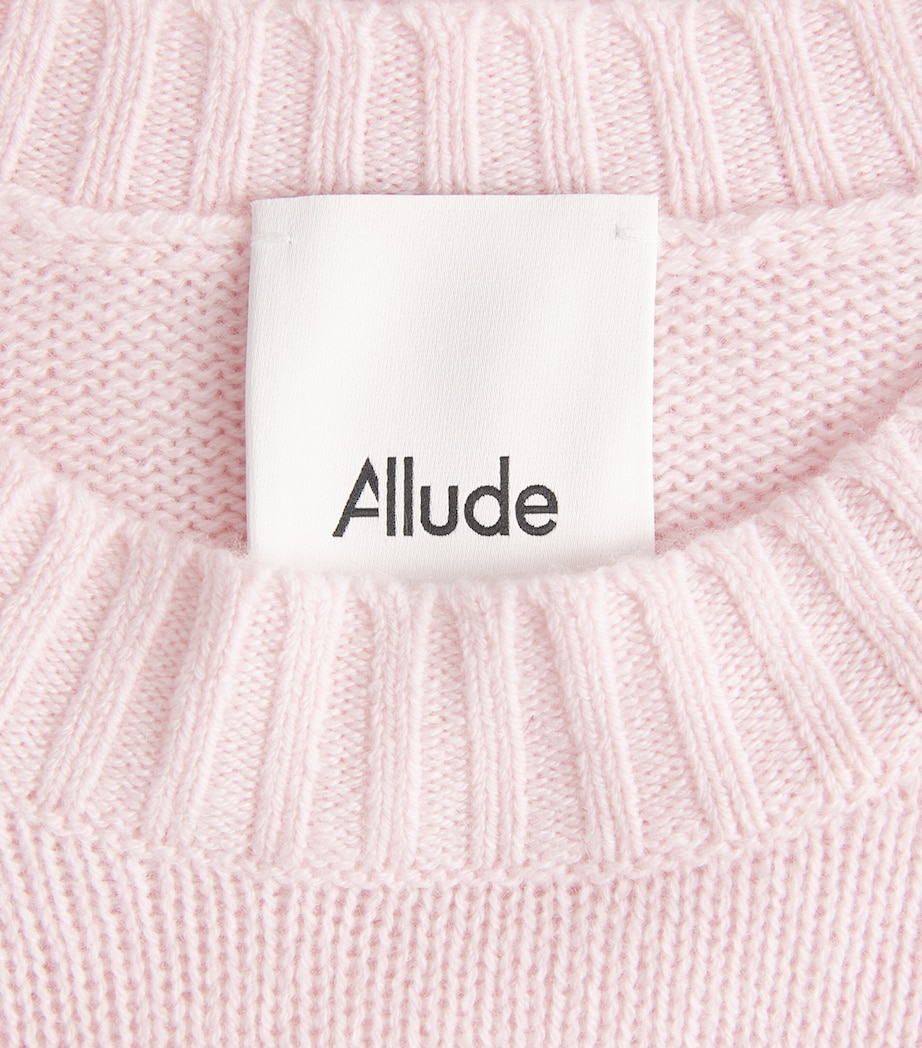Allude Womens Cashmere Crew-Neck Sweater Pink Image 5
