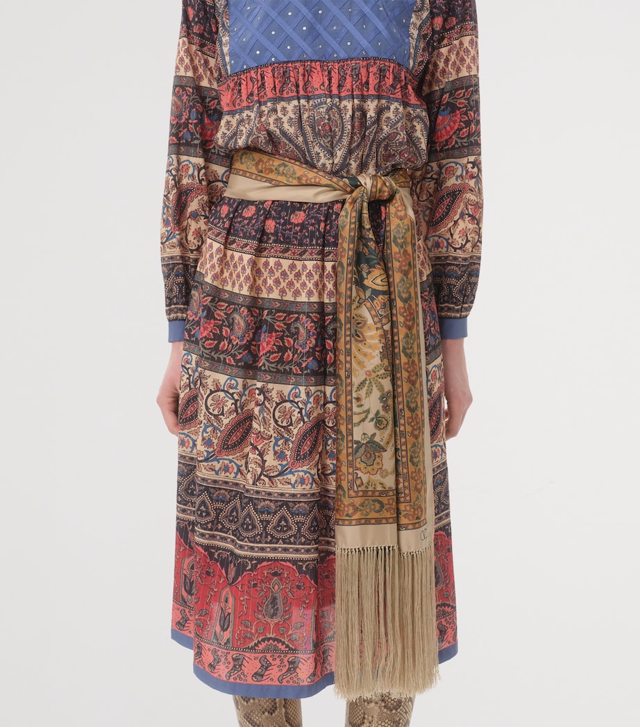 Silk Fringed Printed Scarf 598 Image 4