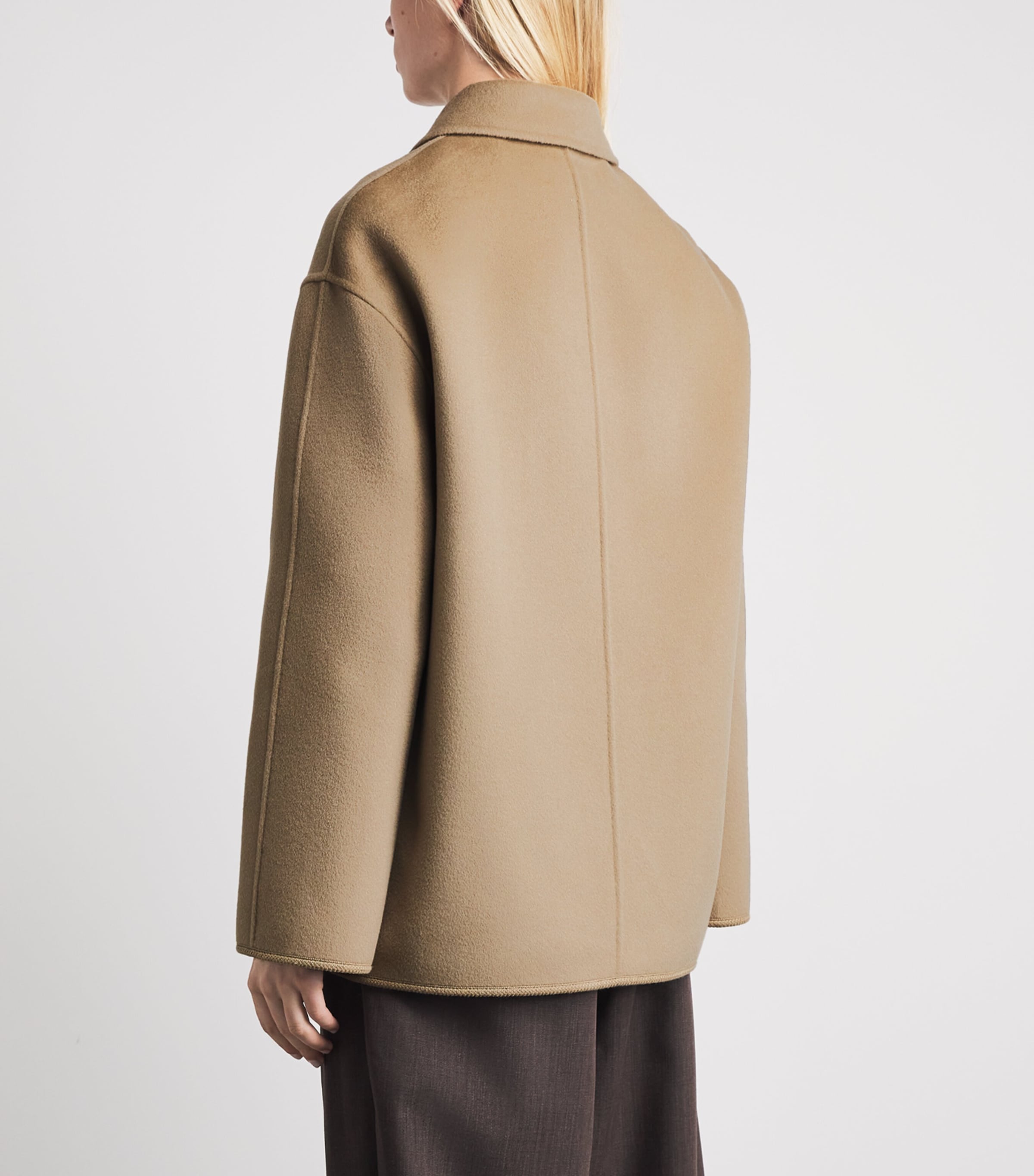 Róhe Womens Wool Double-Faced Coat Desert Brown Image 5