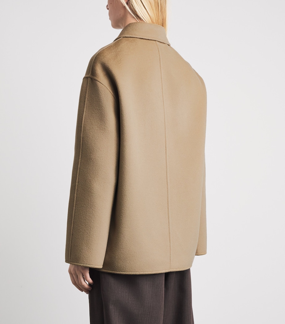 Róhe Womens Wool Double-Faced Coat Desert Brown Image 5