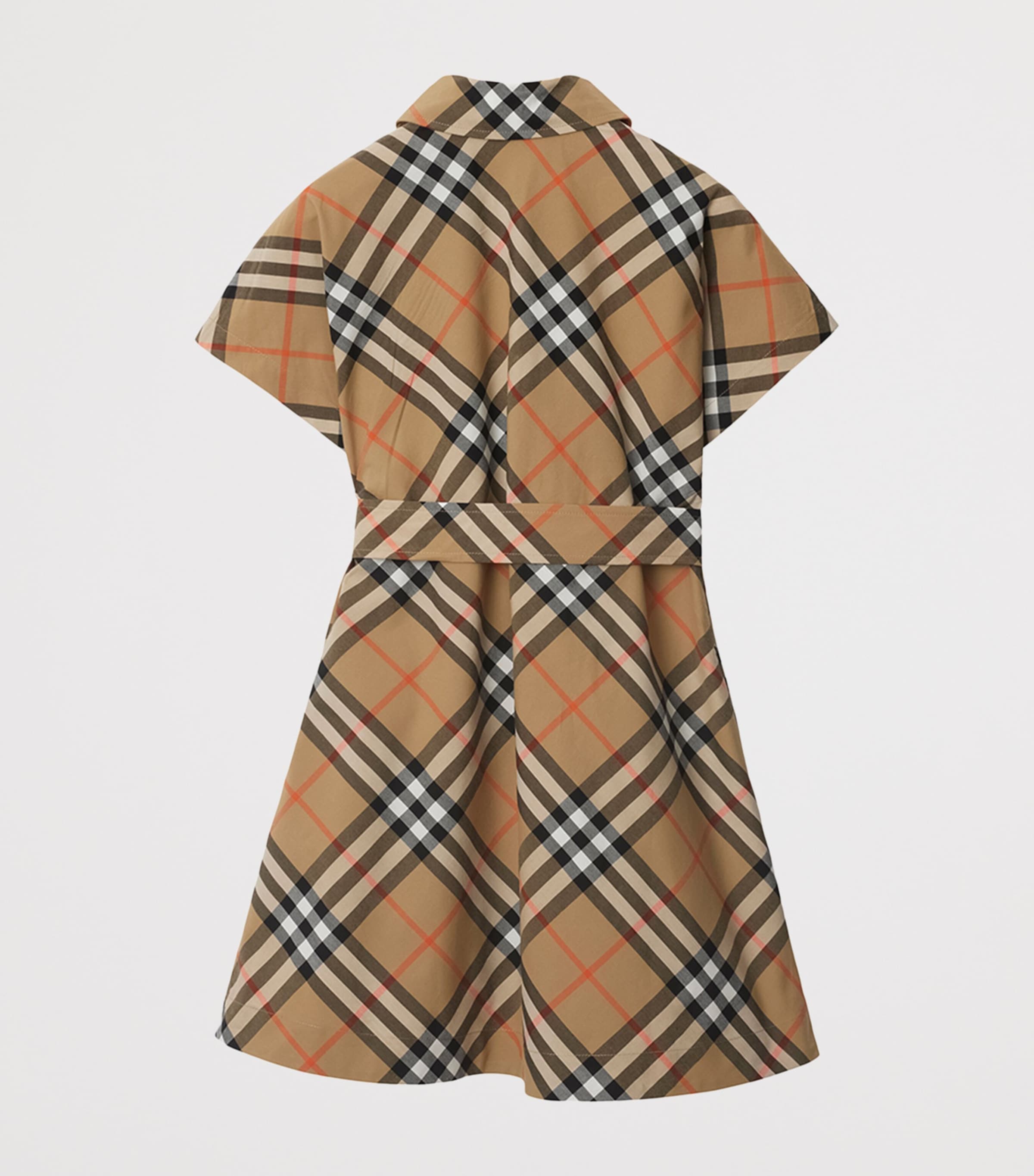 Cotton Check Shirt Dress (3-12 Years) SAND IP CHECK Image 2