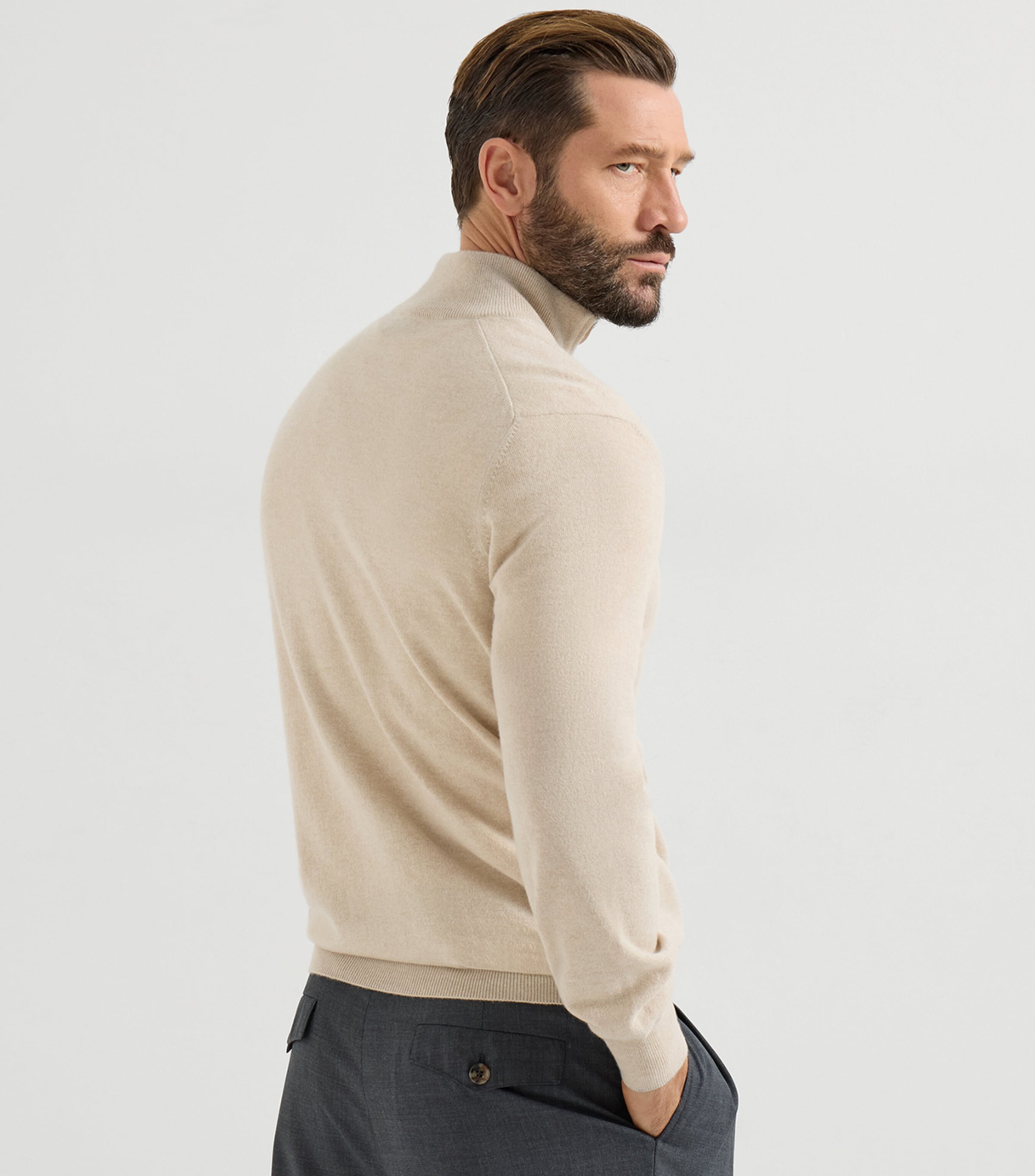 Brunello Cucinelli Mens Cashmere Quarter-Zip Sweater Image 5