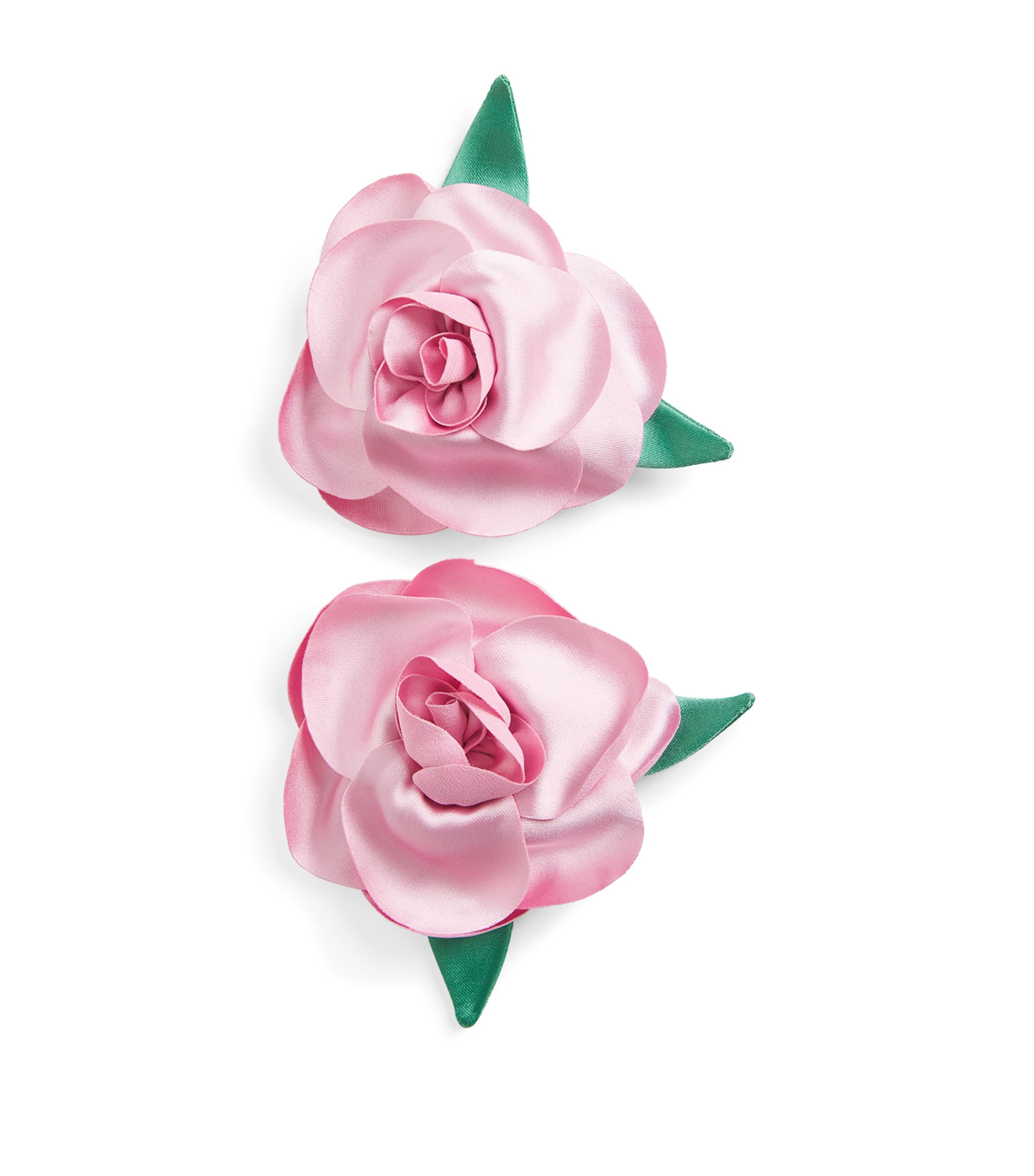 Self-Portrait Kids Rose Hair Clips (Set of 2) Green Image 1