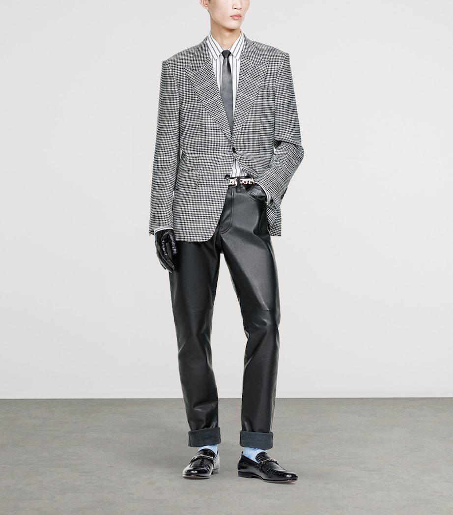 TOM FORD Mens Leather Straight Trousers Naa Image 2