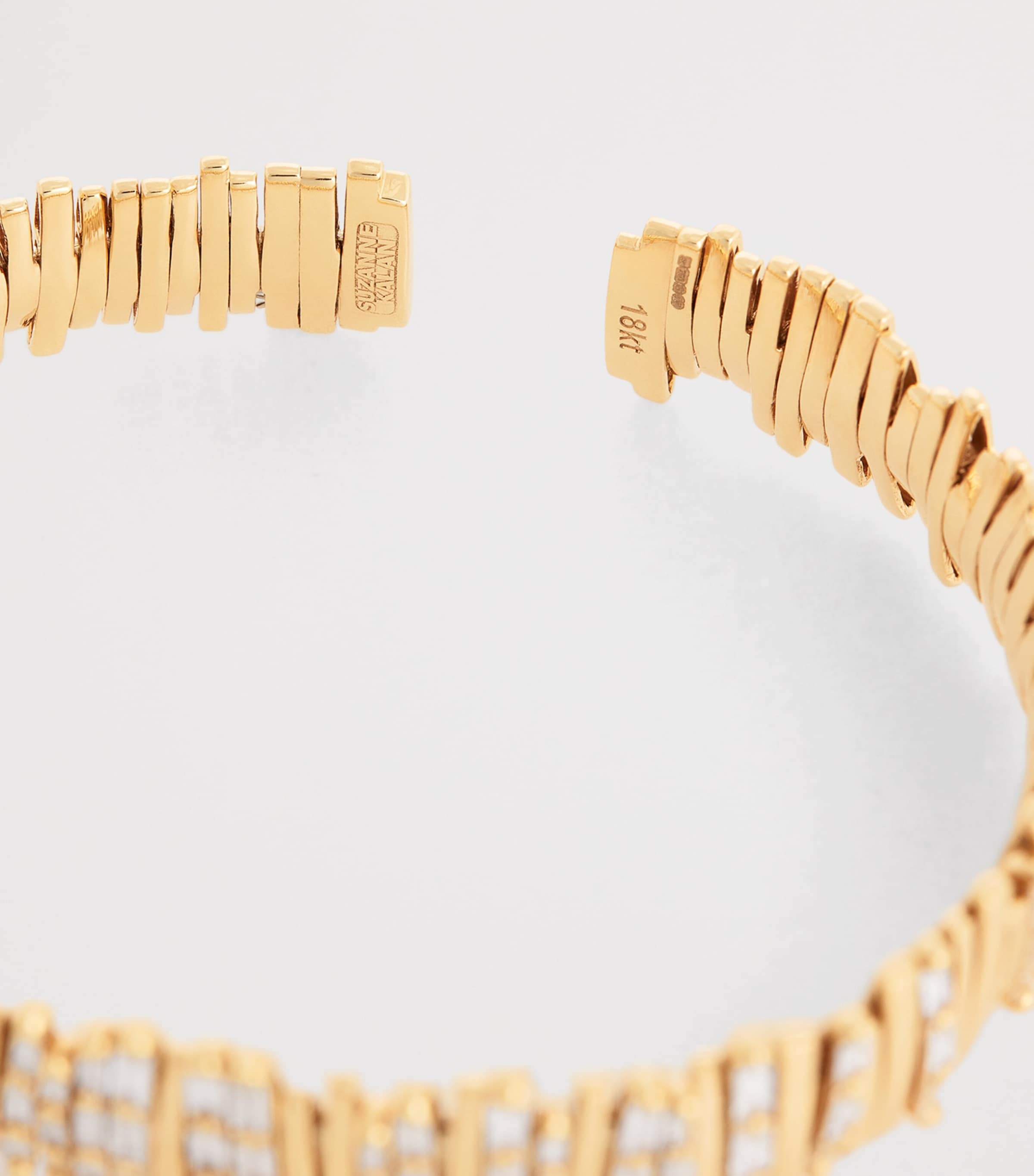 Suzanne Kalan Rose Gold and Diamond Classic Half Baguette Milli Bangle Rg/wd Image 4