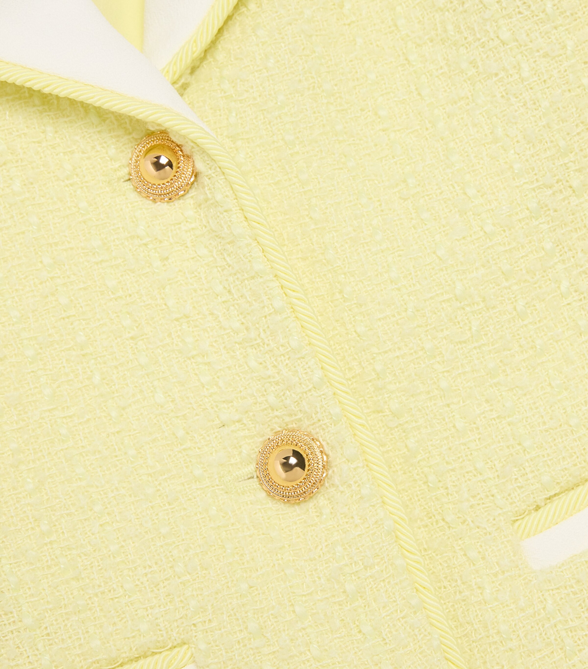 Self-Portrait Kids Bouclé Jacket (3-12 Years) Yellow Image 4