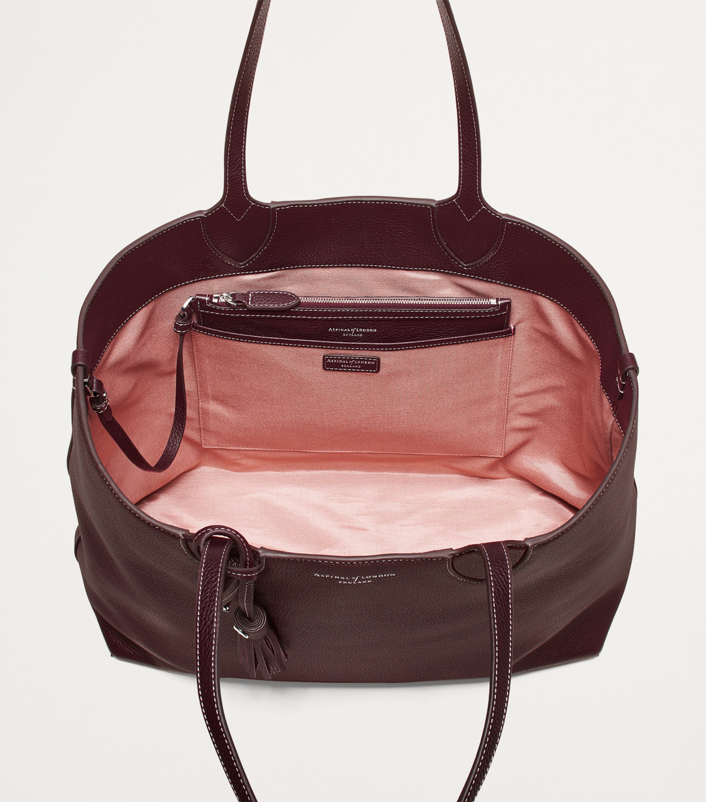 Leather Hudson Tote Bag WINE Image 3