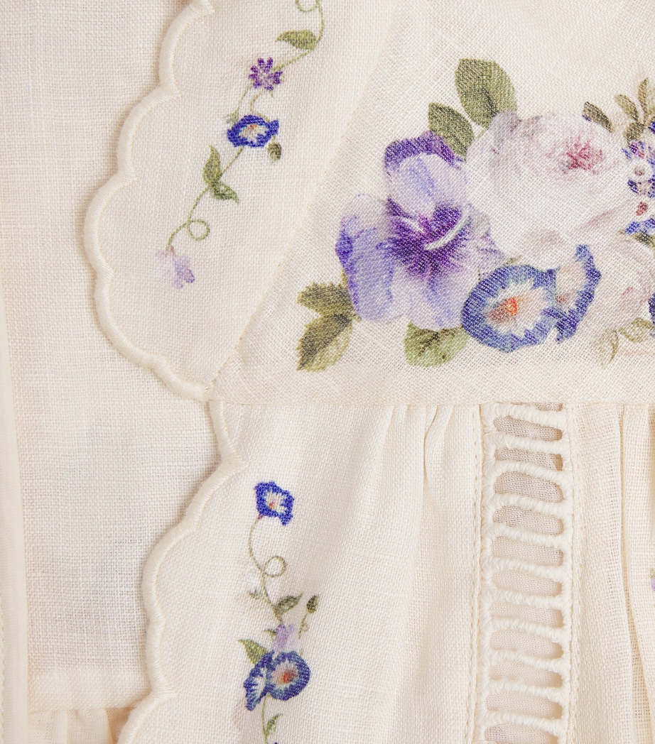 Linen Patience Mini Dress CREAM/PURPLE RSECPPR Image 6