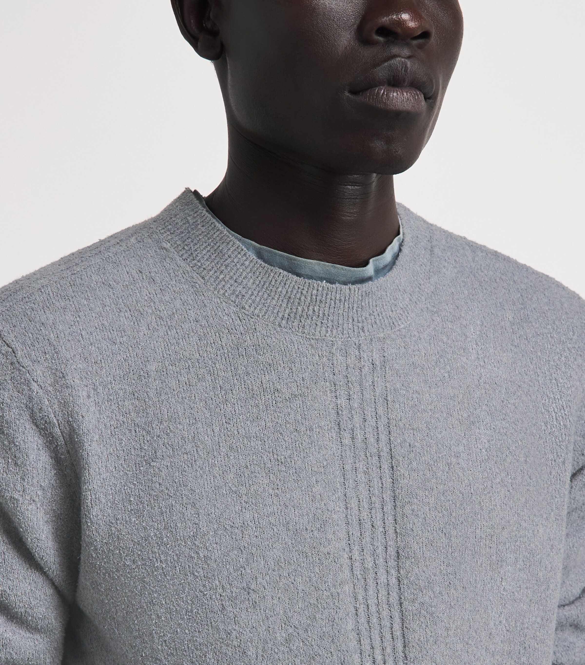 Won Hundred Mens Cotton Knit Rune Sweater Bluish Grey Image 3