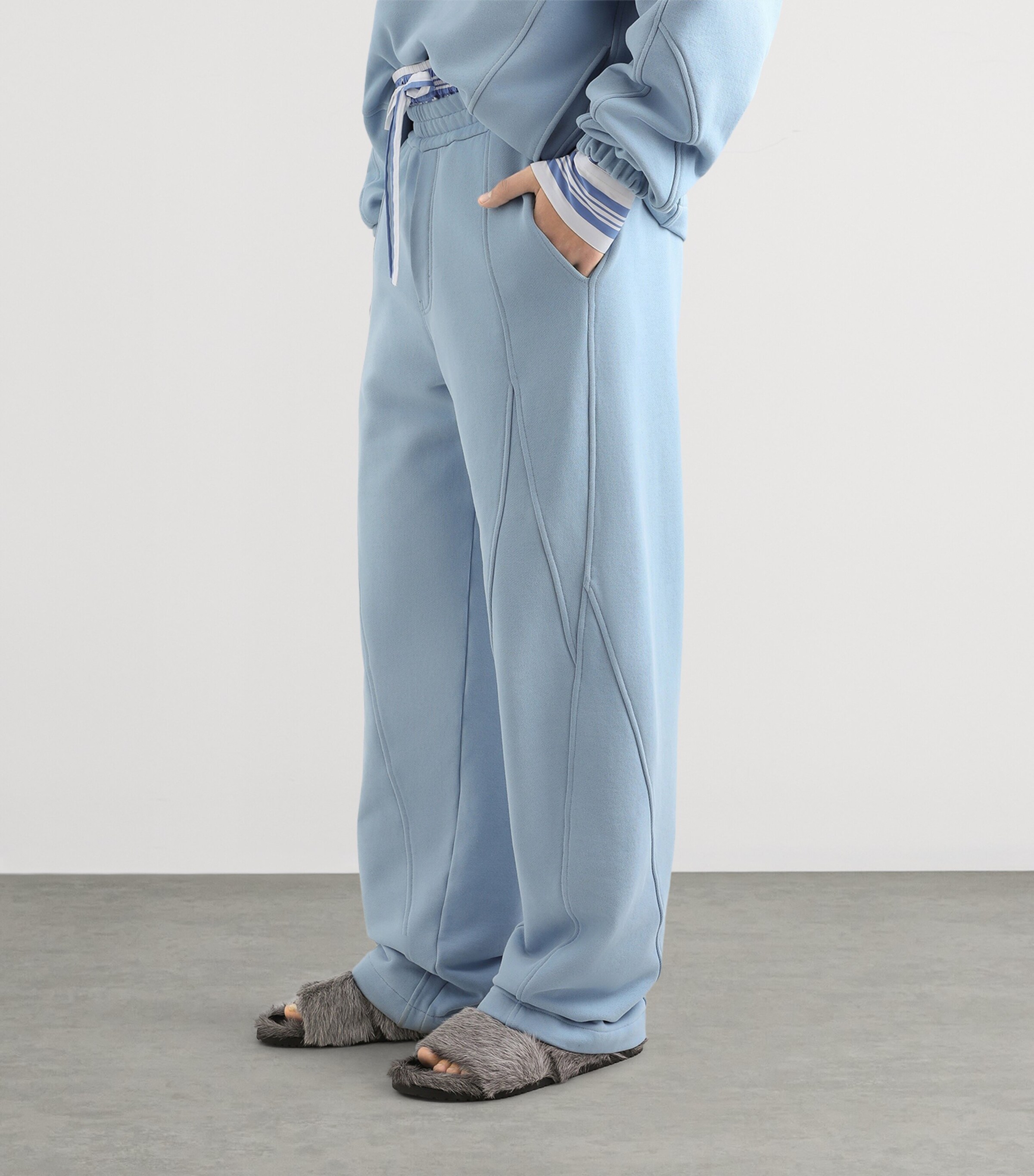 Dolce&Gabbana Mens Cotton Jersey Sweatpants Sky Blue Image 4