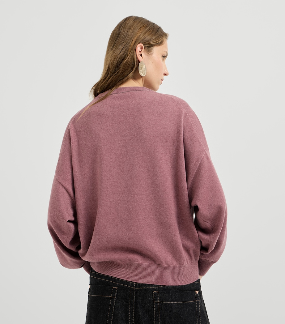 Brunello Cucinelli Womens Cashmere Crew-Neck Sweater Old Rose Image 5