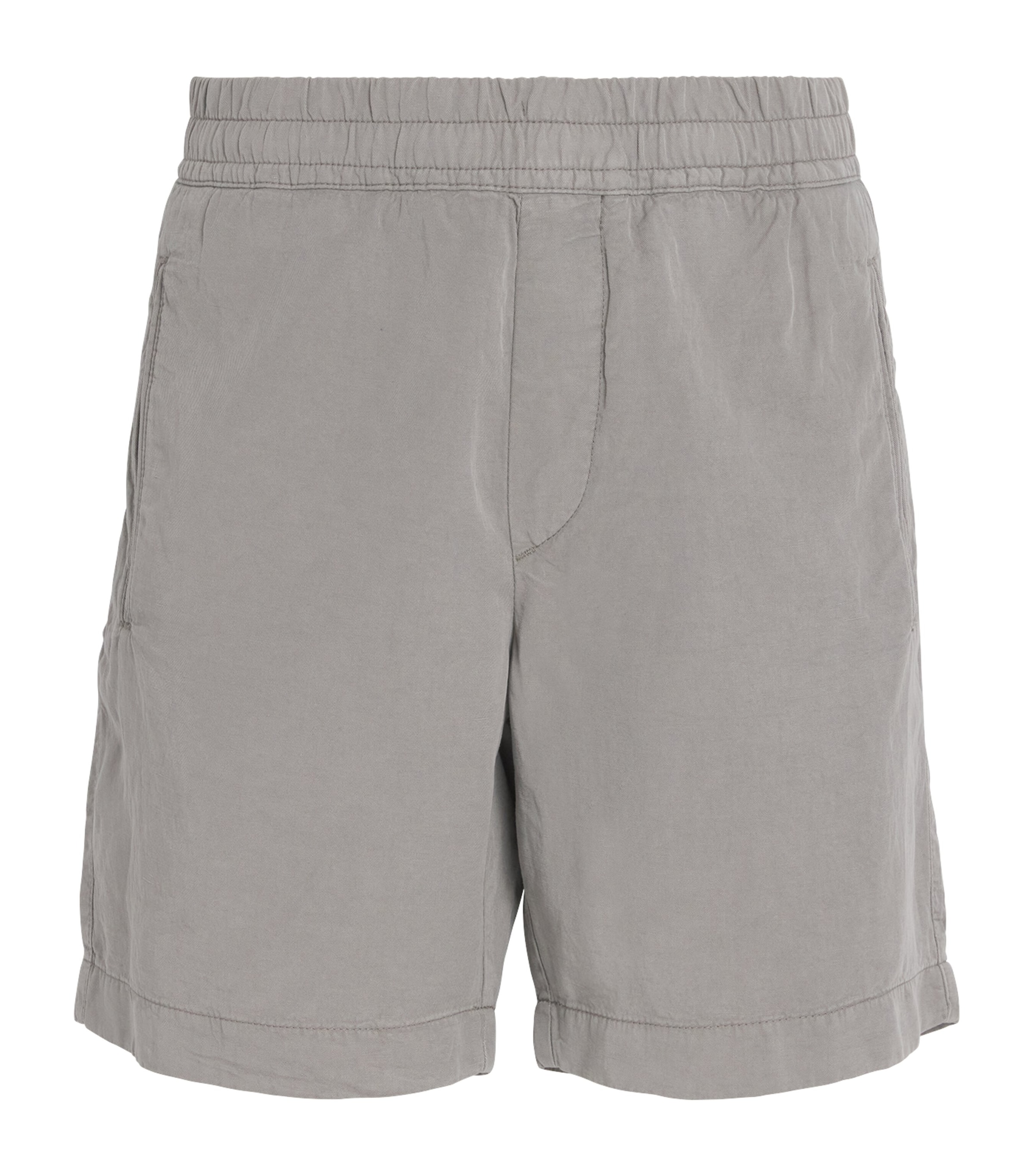7 For All Mankind Pull-on Cotton Blend Shorts In Gray