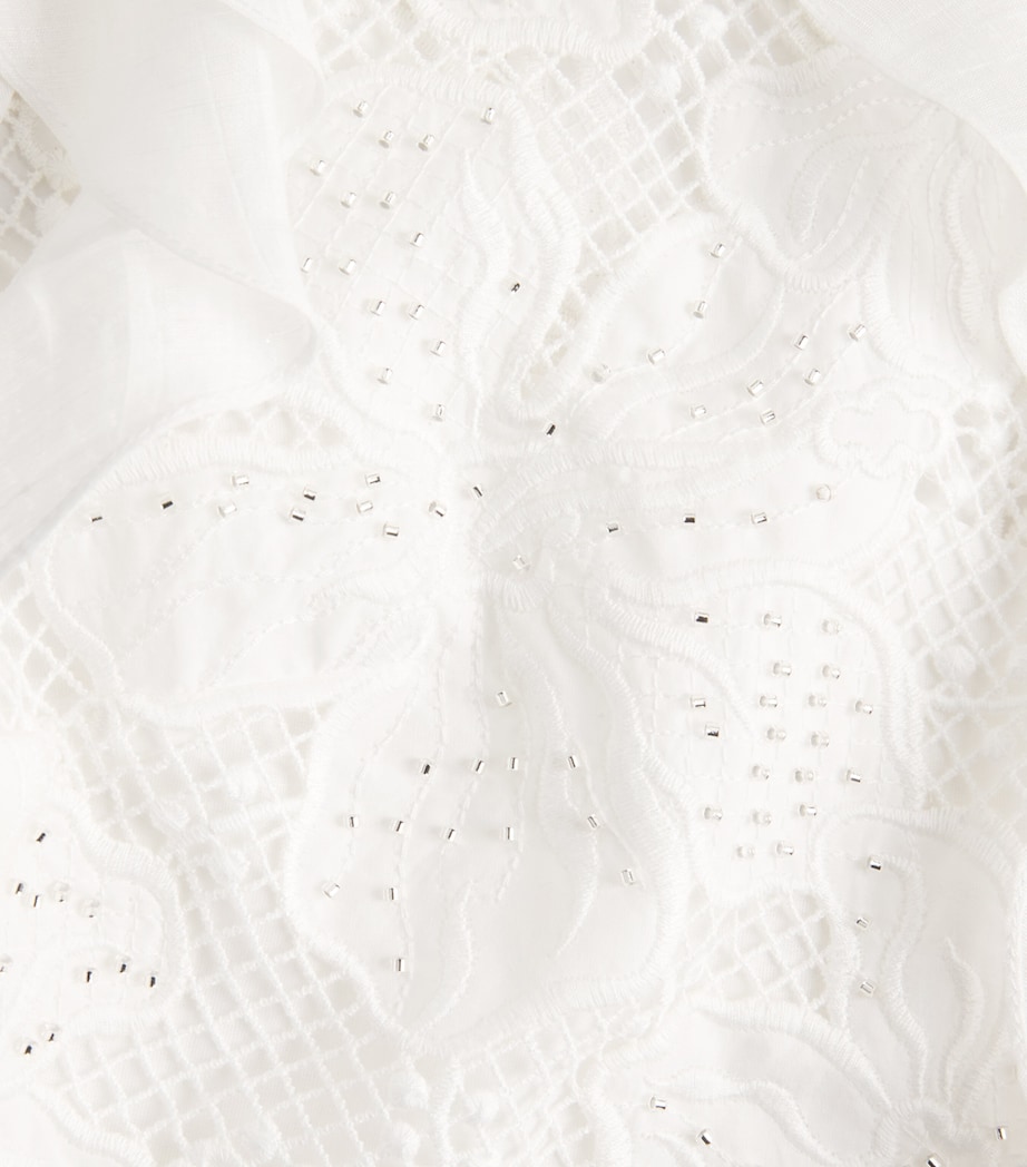 Sandro Paris Womens Guipure Lace Crop Top White Image 6