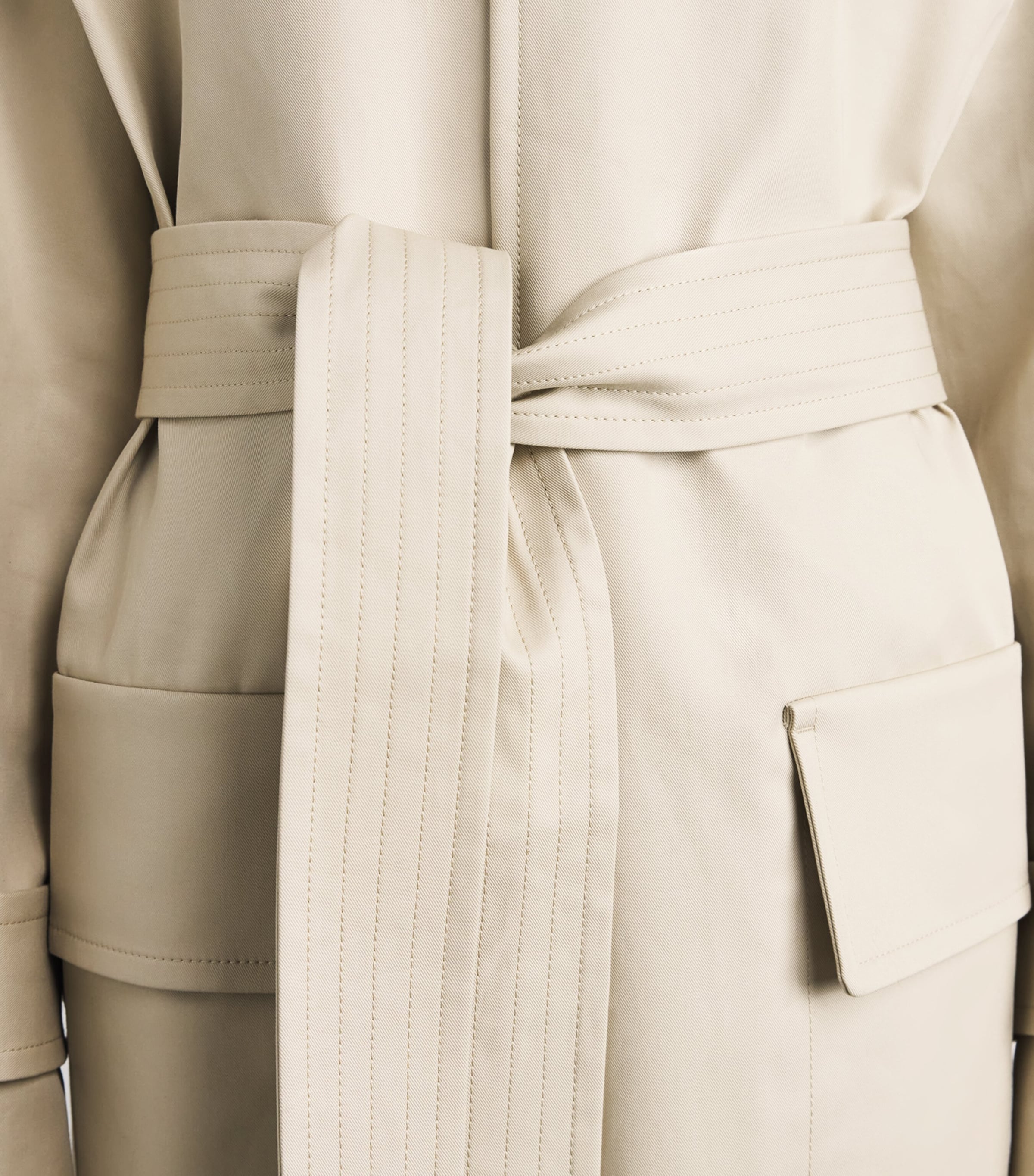Victoria Beckham Womens Cotton Philippa Trench Coat Beige Image 3