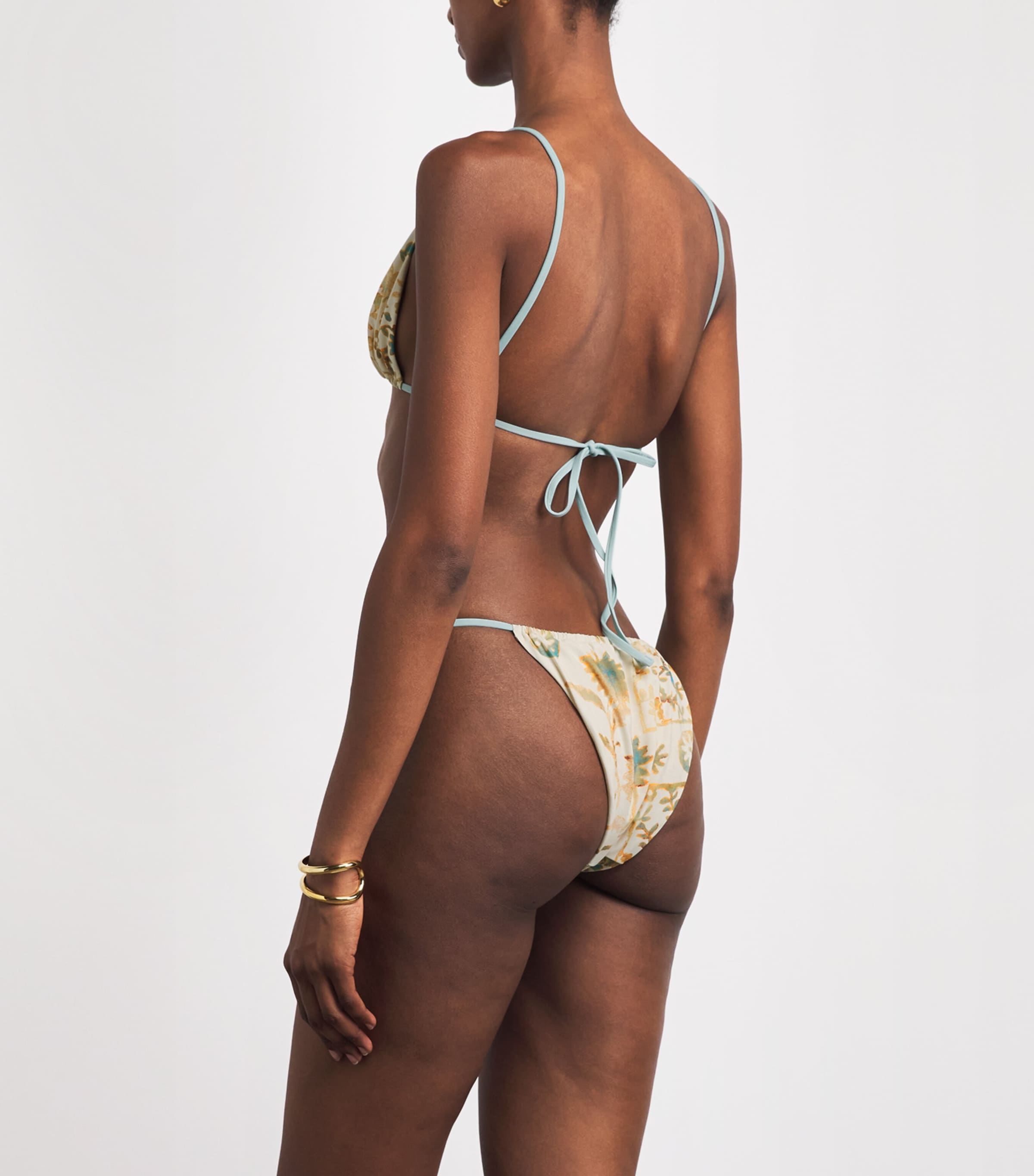 SIR. Womens Floral Cecile Bikini Bottoms Eira Butter Image 3