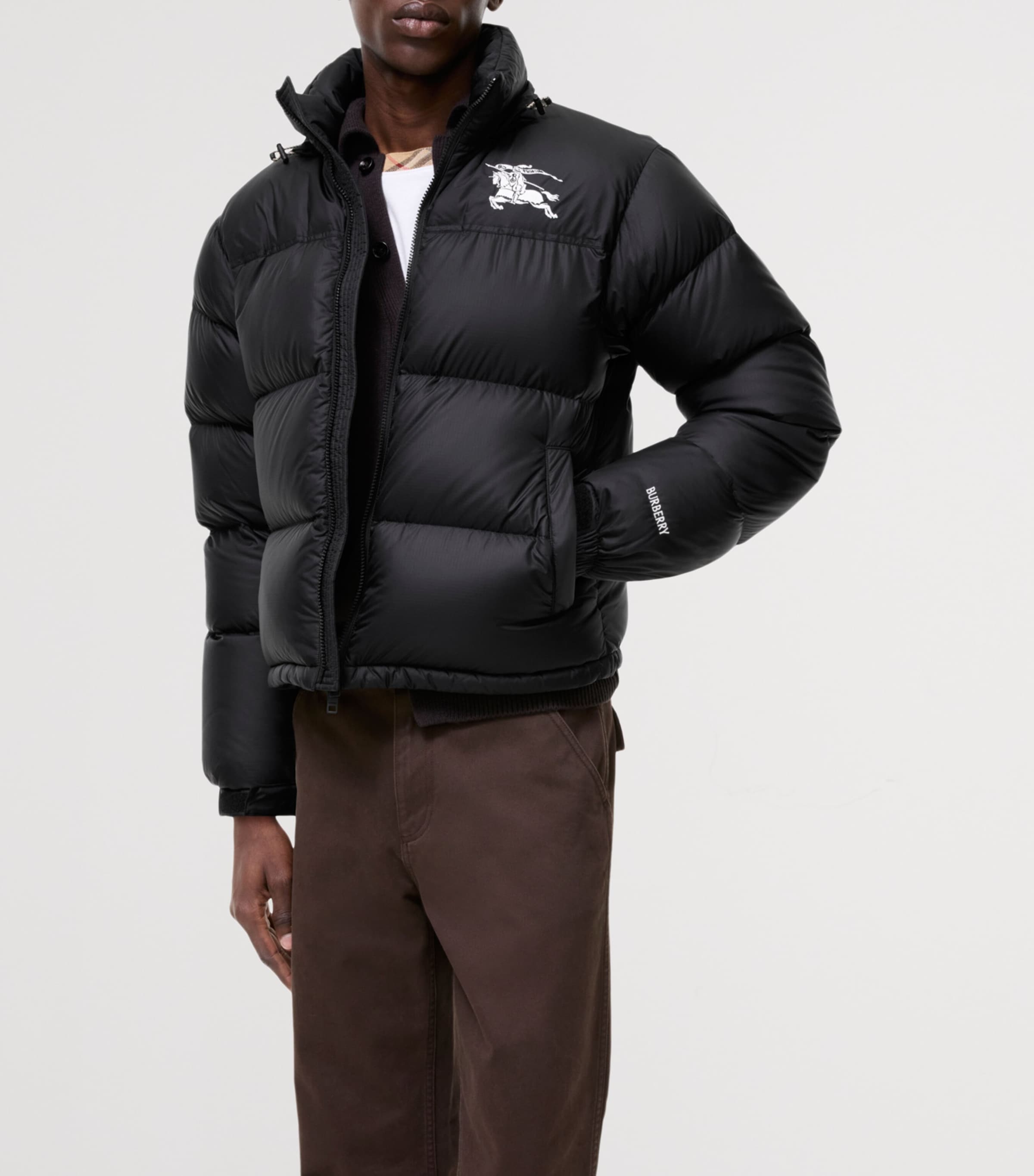 Burberry Mens Down EKD Puffer Jacket Black Image 2