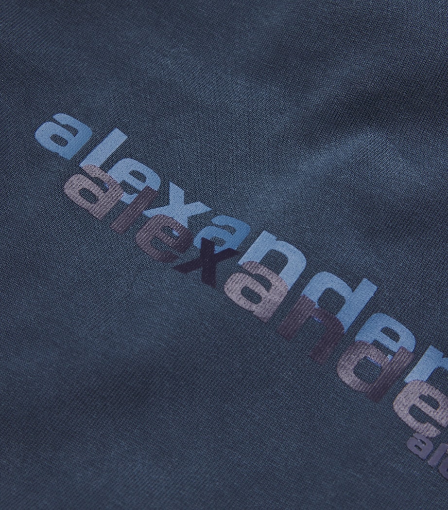 Cotton Logo T-Shirt 421B WASHED NAVY Image 5