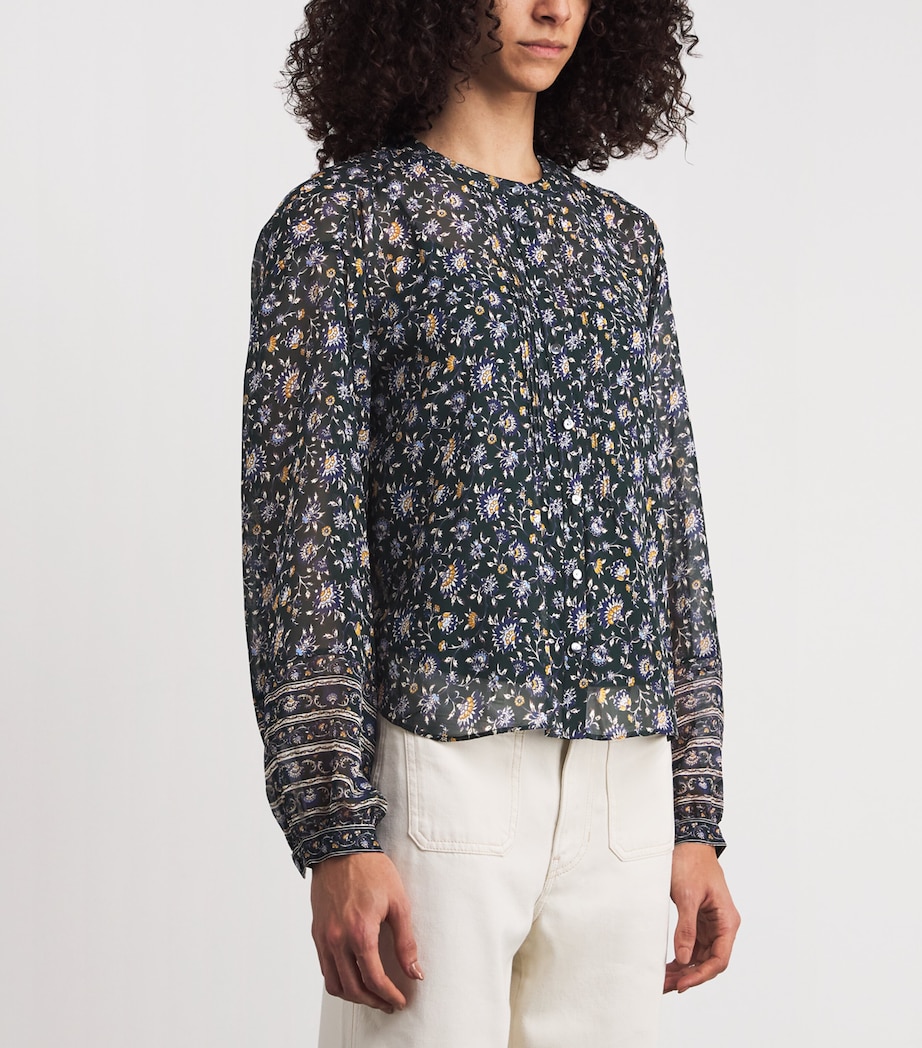 Silk Lollie Blouse G0714 HNTER GRN MLTI Image 3