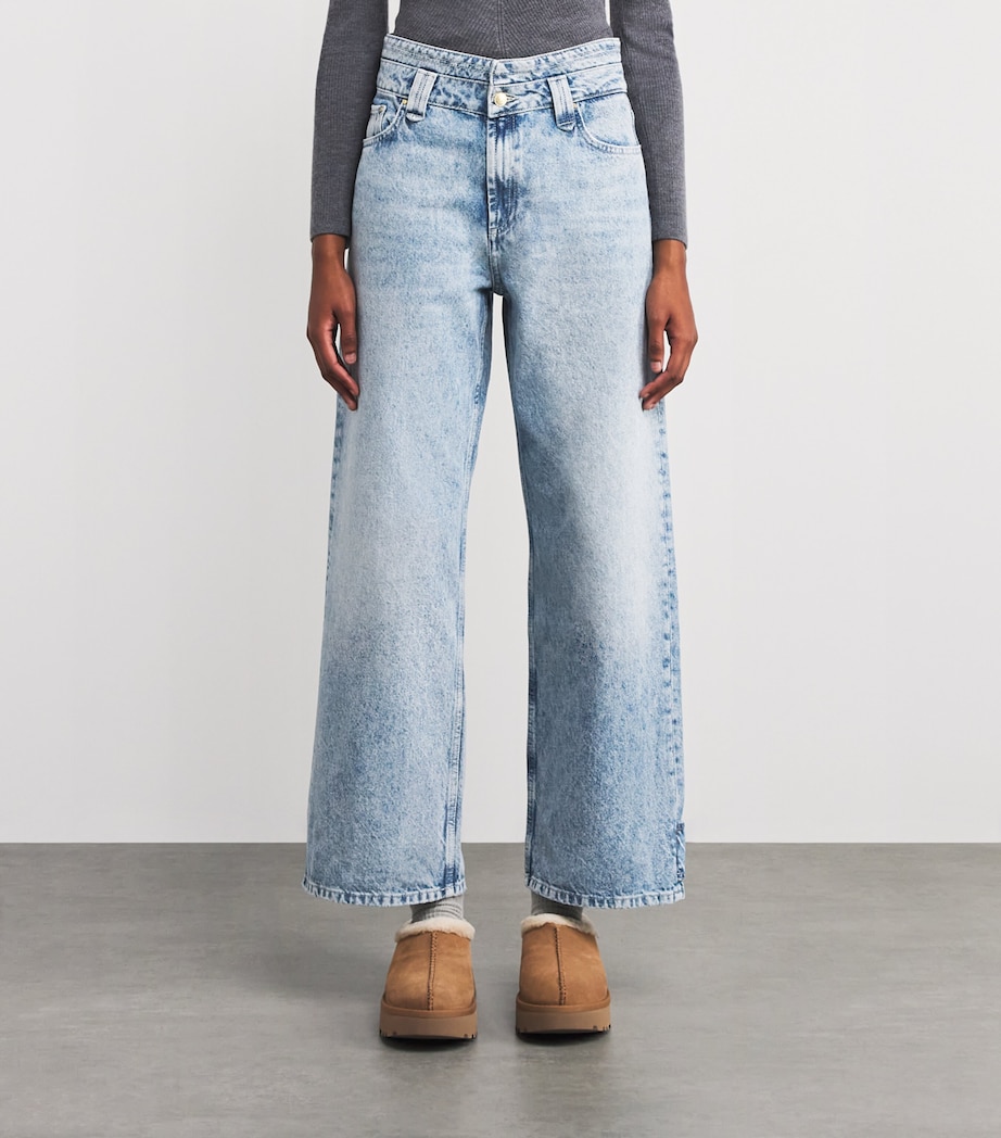 Acid Wash Straight Jeans BLUE DENIM Image 3
