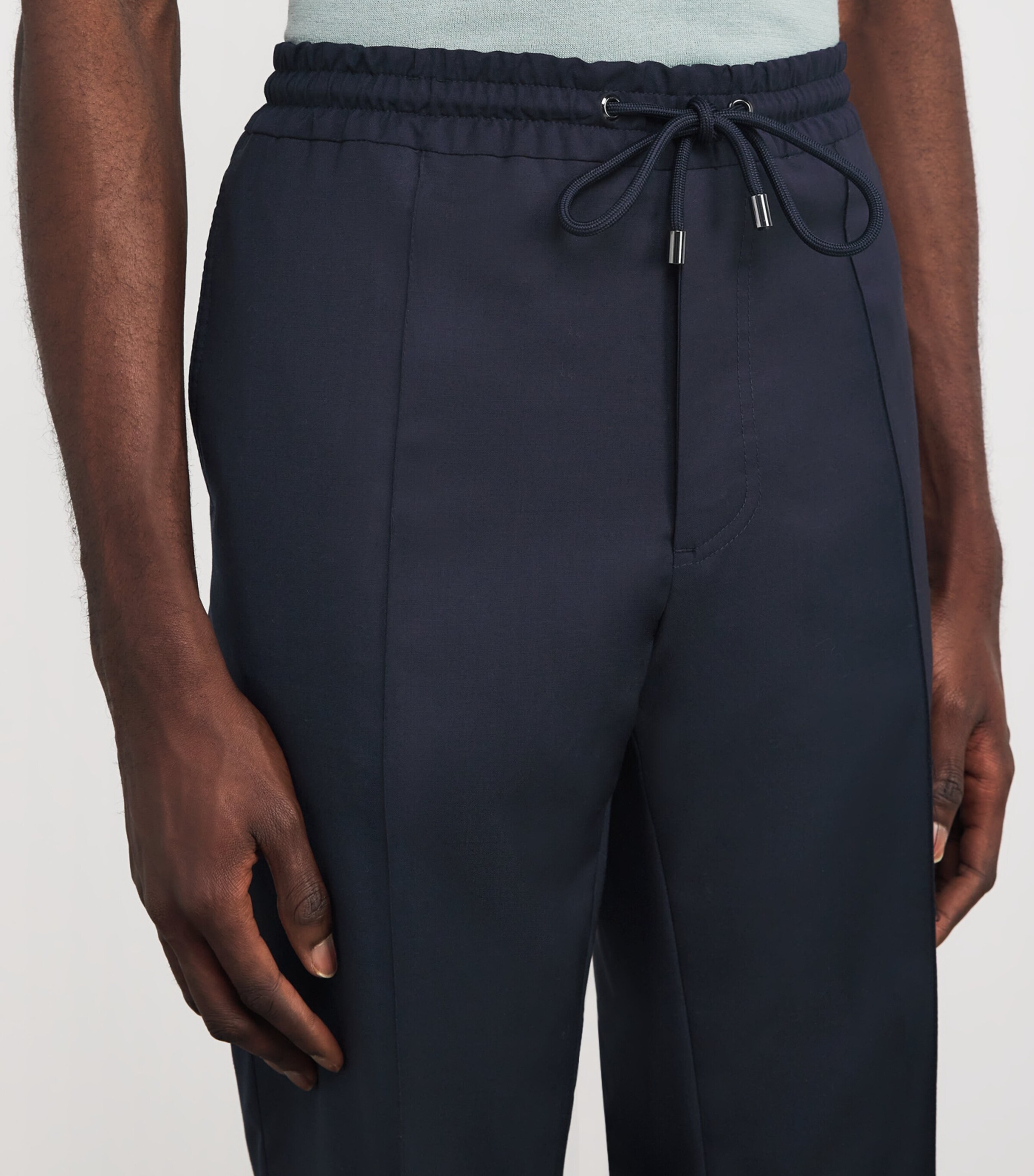 Stretch-Wool Drawstring Trousers 01BLU NAVY Image 6