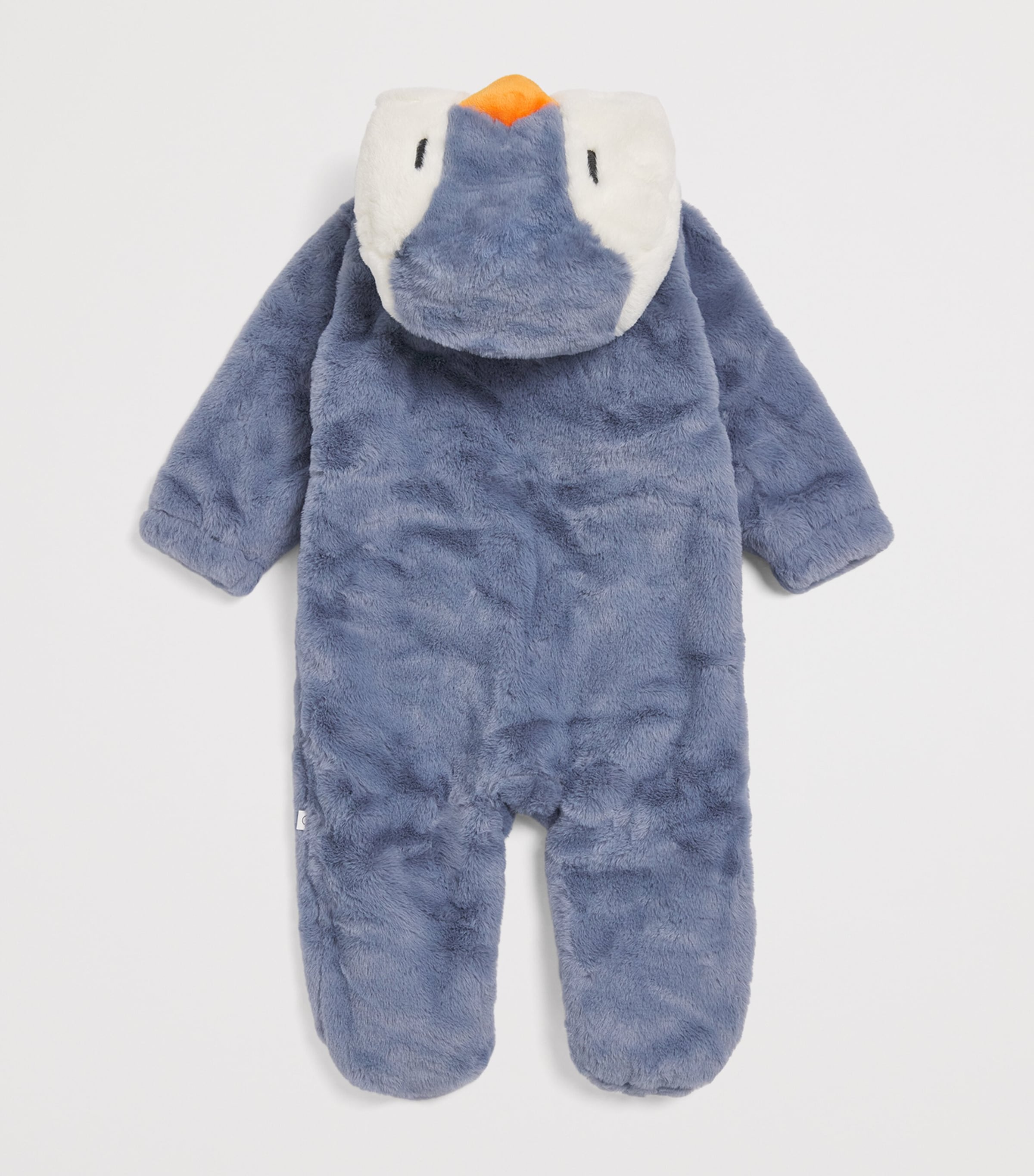 Faux Fur Penguin Sleepsuit (0-24 Months) BLUE Image 2
