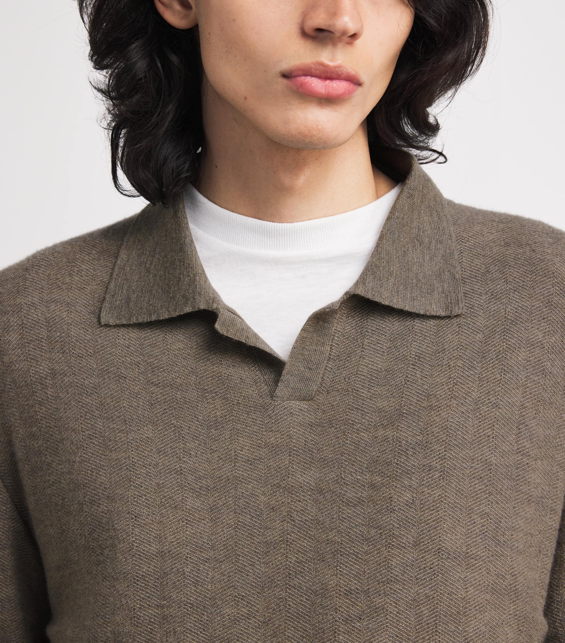 The Row Mens Morand Cashmere Top Beige Image 5