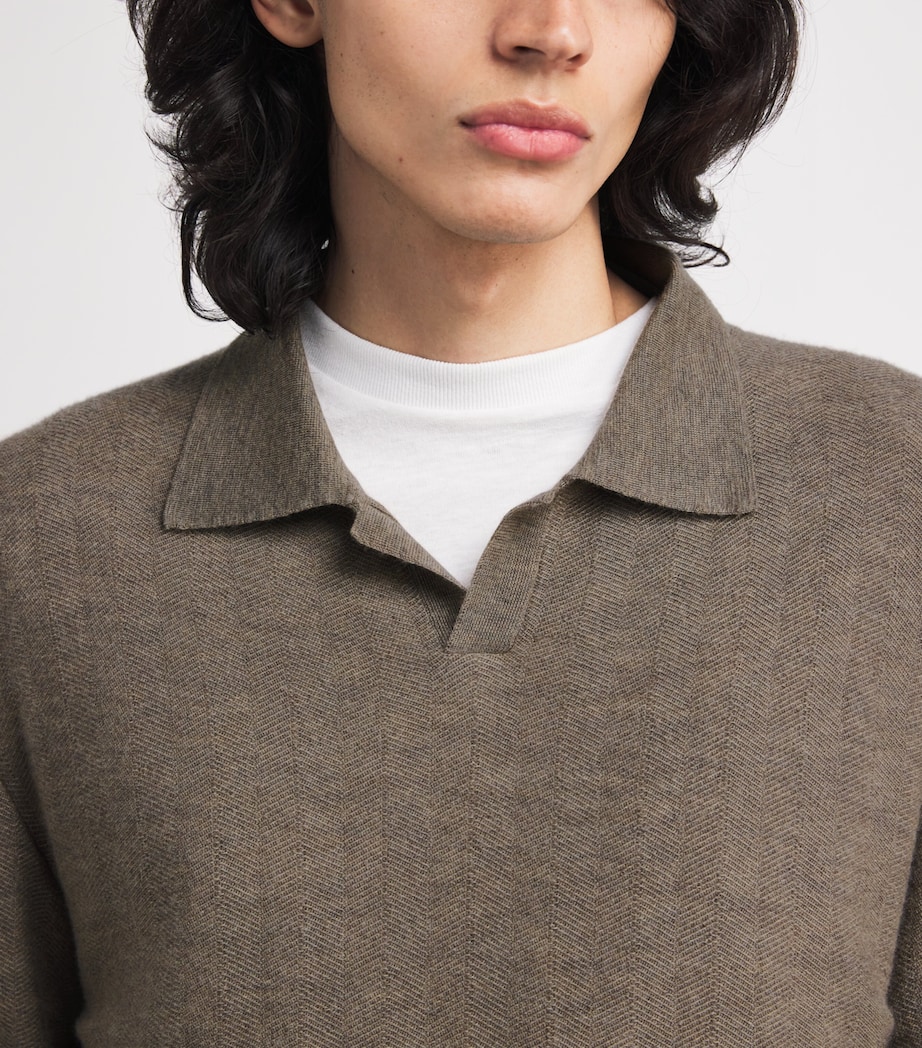 The Row Mens Morand Cashmere Top Beige Image 5