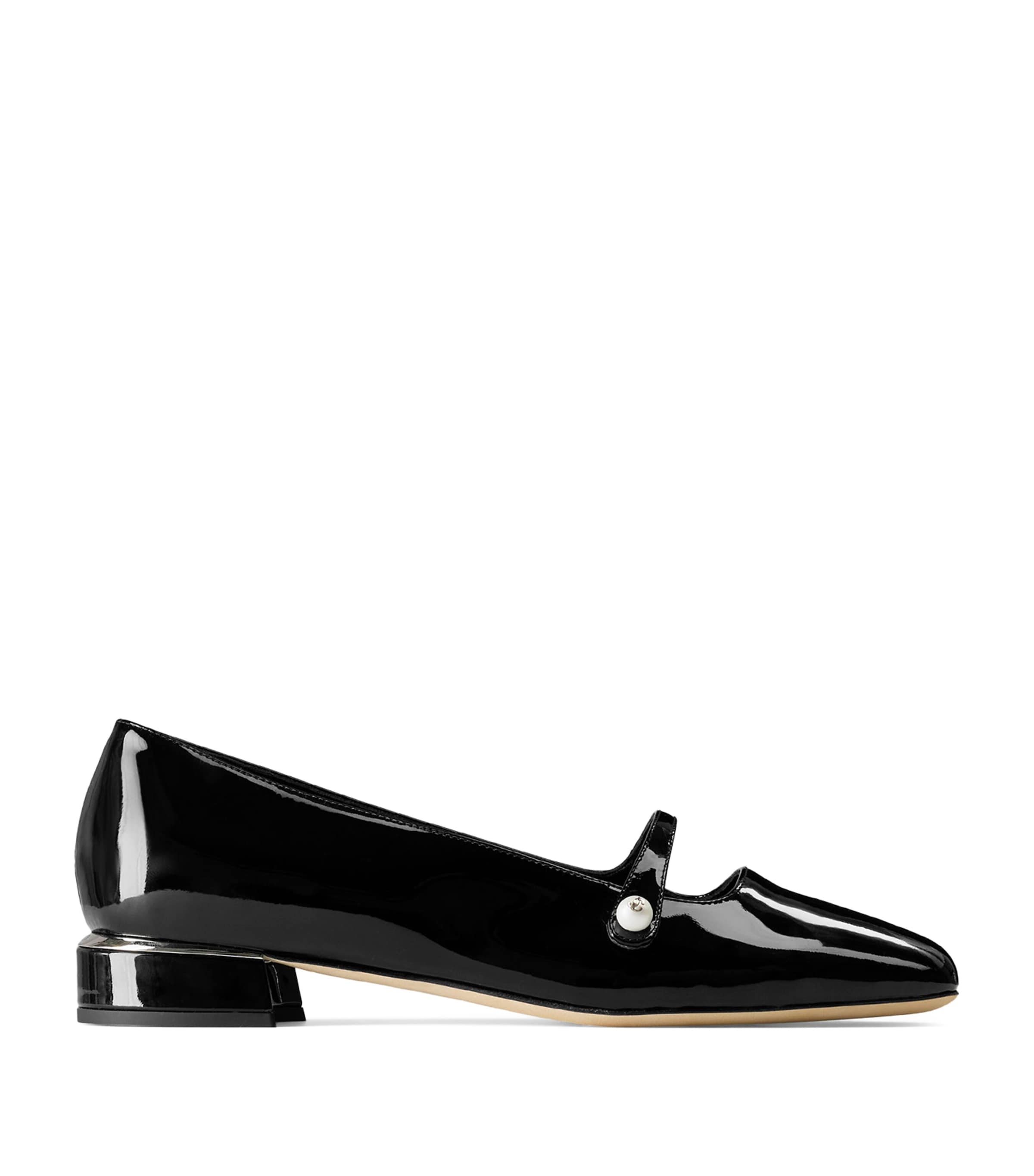 Jimmy Choo Elisa Ballerina Leather Ballet Flats Black Image 1