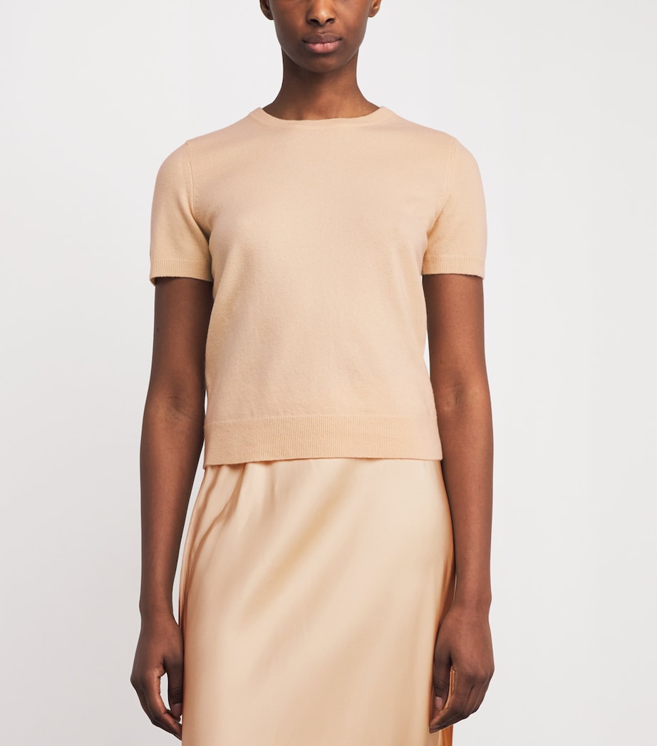 Vince Womens Wool-Blend Short-Sleeve Sweater Chamomile Image 4