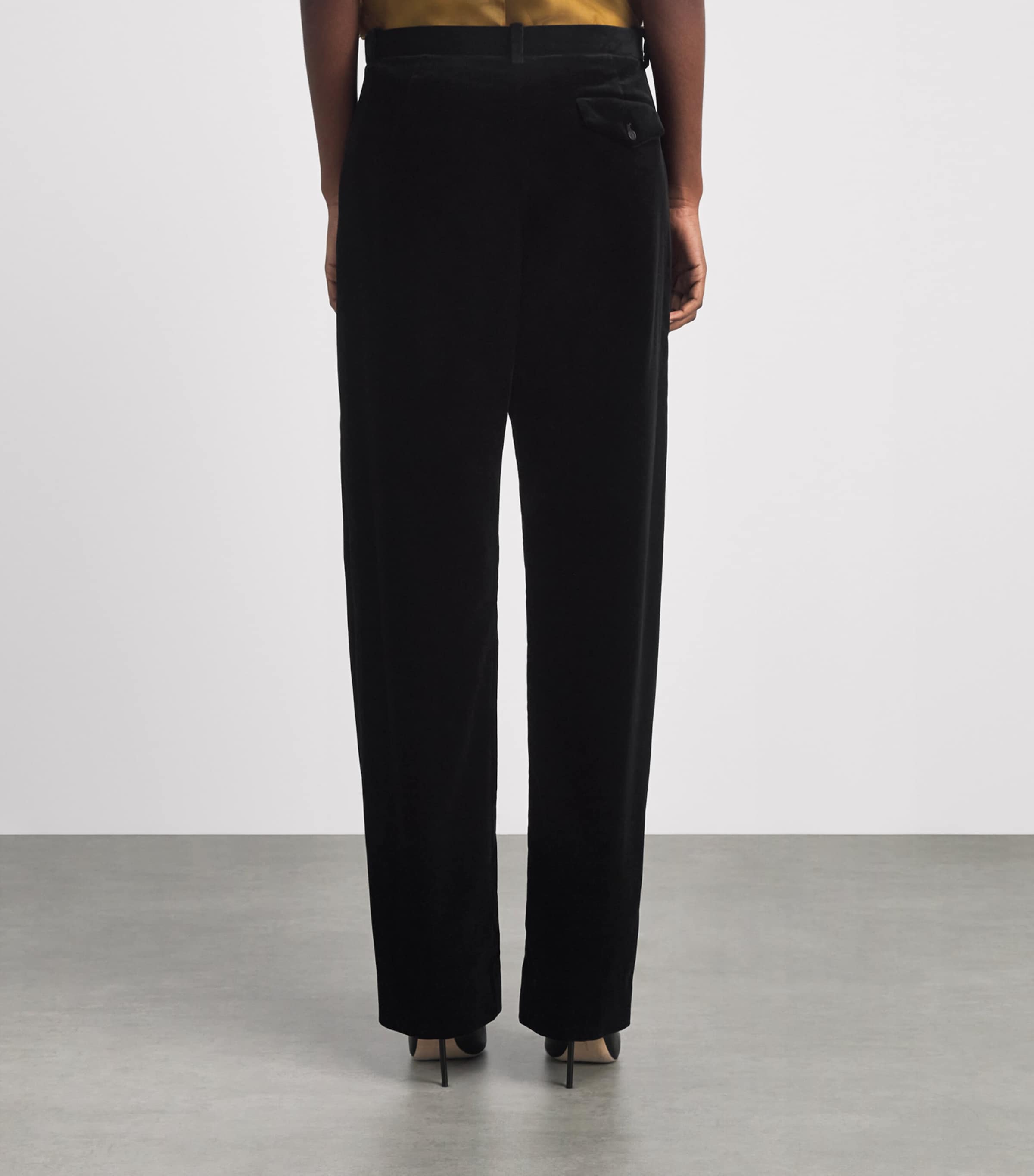 Khaite Womens Velvet Hunter Straight Trousers Black Image 5