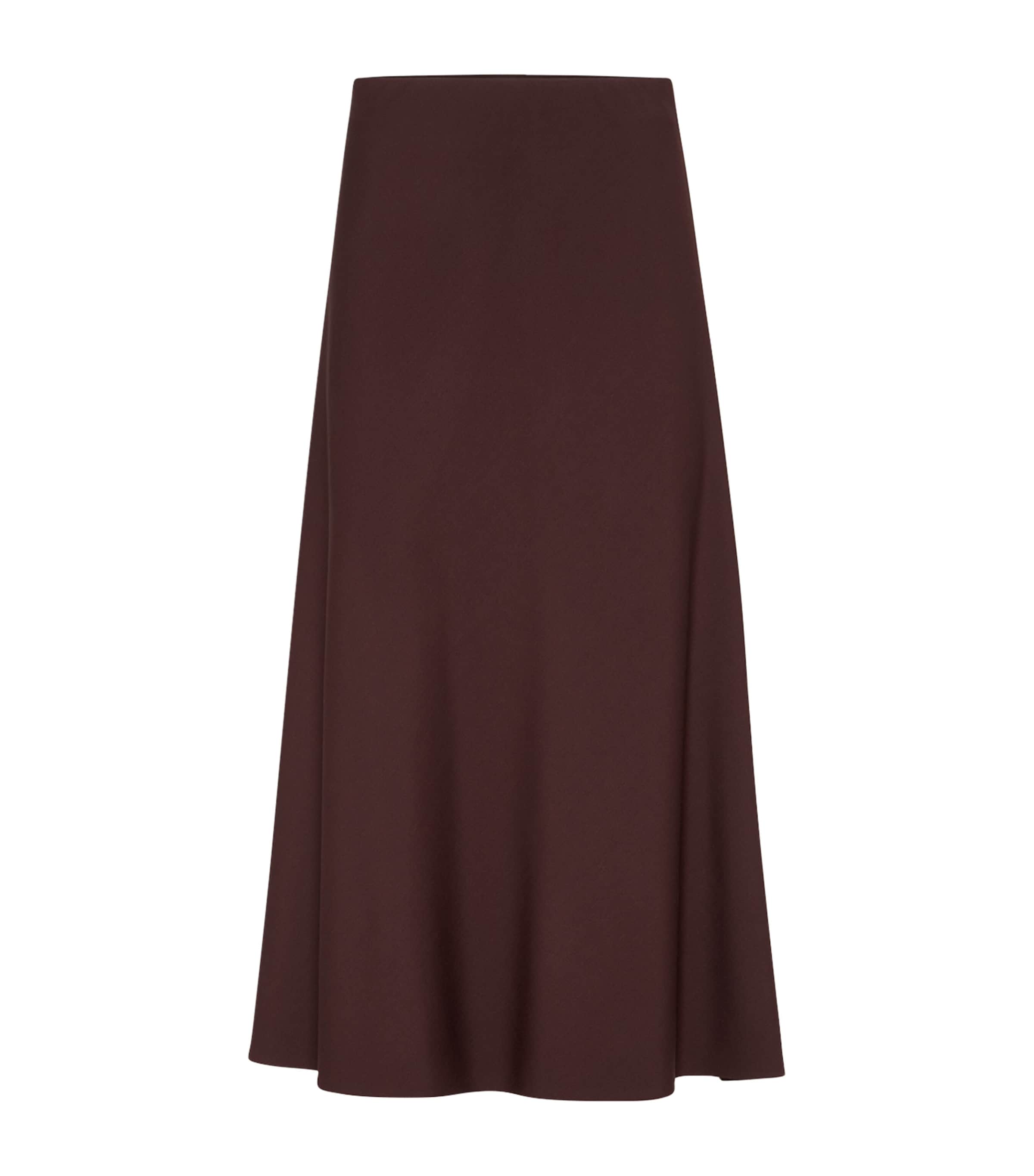 Brunello Cucinelli Virgin Wool-blend Twill Flute Skirt Skirt In Brown