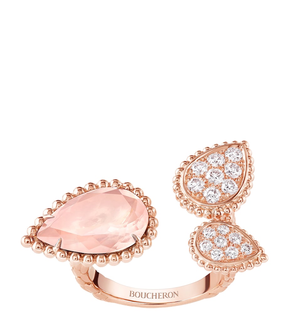 Rose Gold, Diamond and Pink Quartz Serpent Bohème Ring PINK QUARTZ Image 1