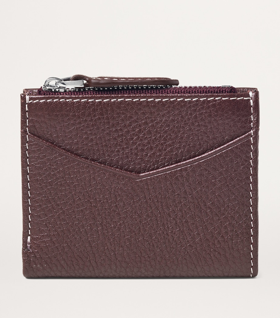 Aspinal Of London Leather Hudson Coin and Card Holder Wine Image 2