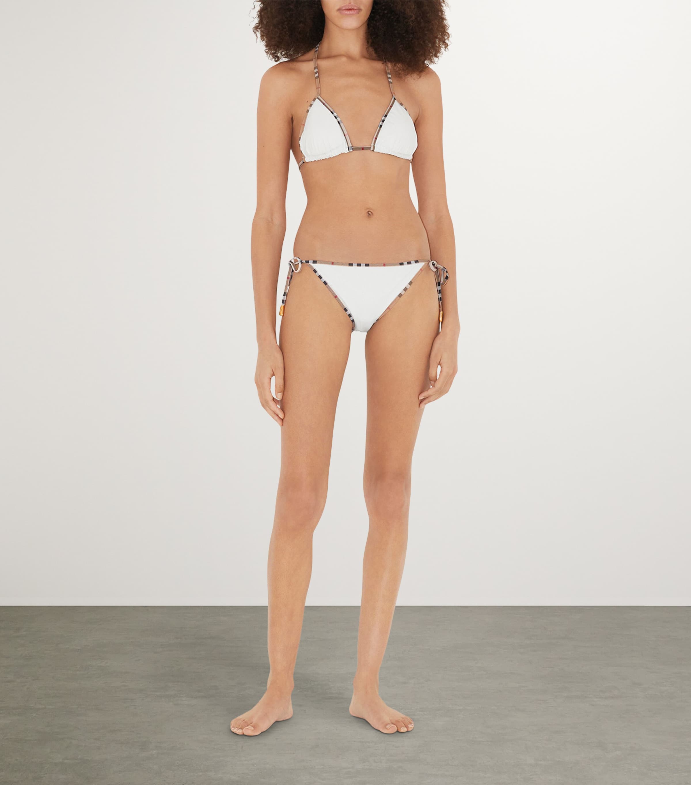 Check-Trim Triangle Bikini WHITE Image 4