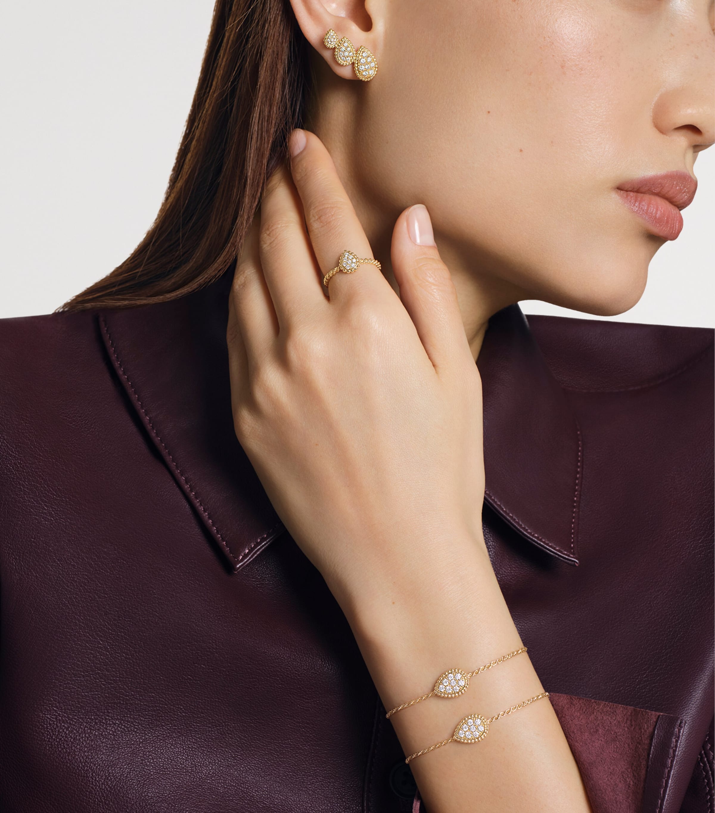 Small Yellow Gold and Diamond Serpent Bohème Motif Bracelet YELLOW GOLD Image 2