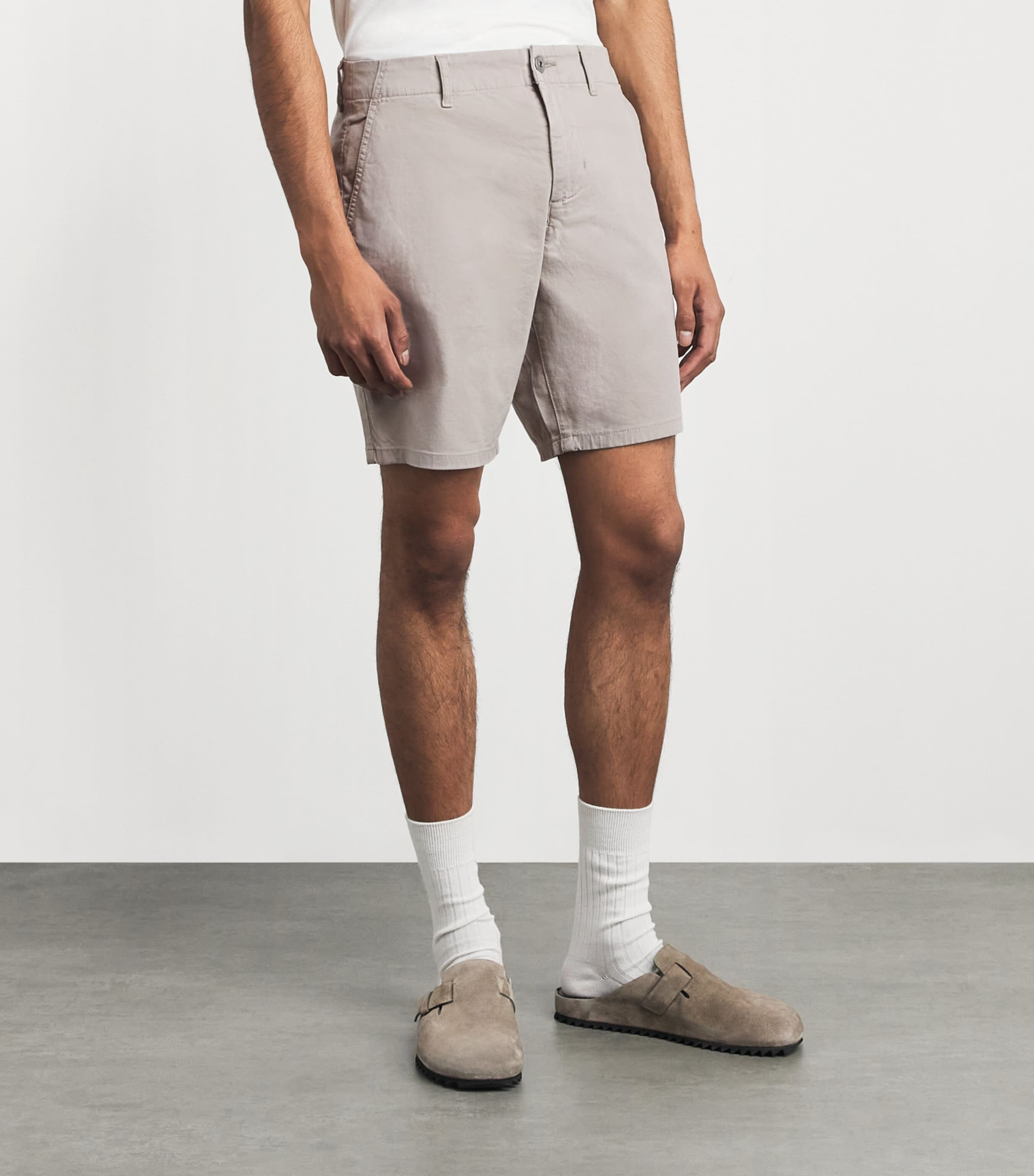 PAIGE Mens Phillips Chino Shorts Fresh Oyster Image 4