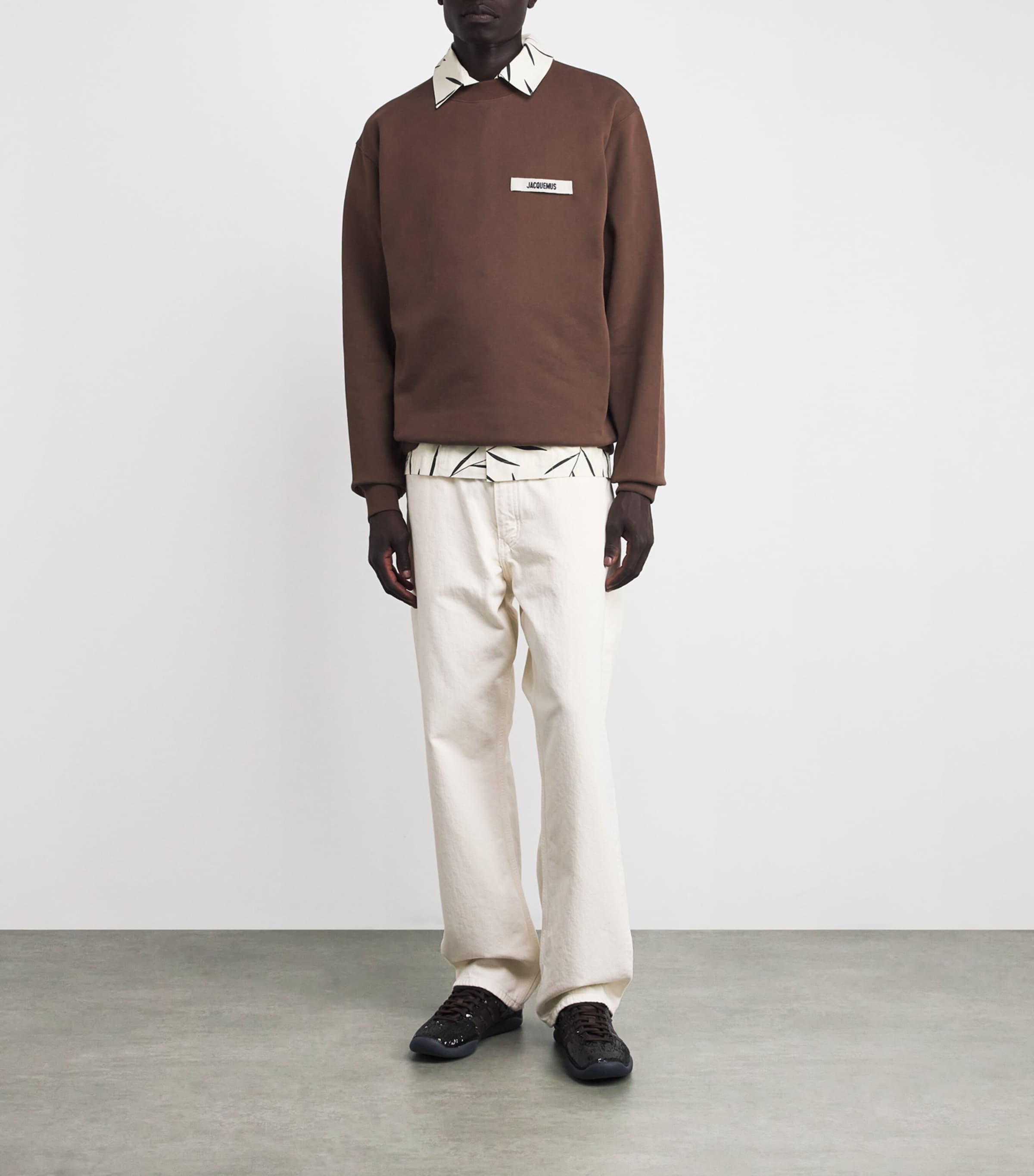 Grosgrain Logo Sweatshirt 880-DARK BROWN Image 2