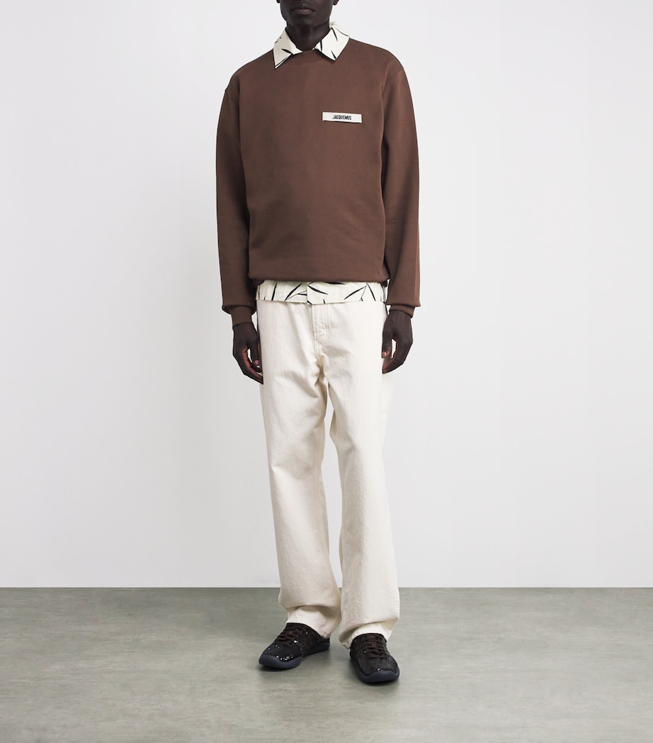 Cotton Logo Hoodie 880-DARK BROWN Image 2