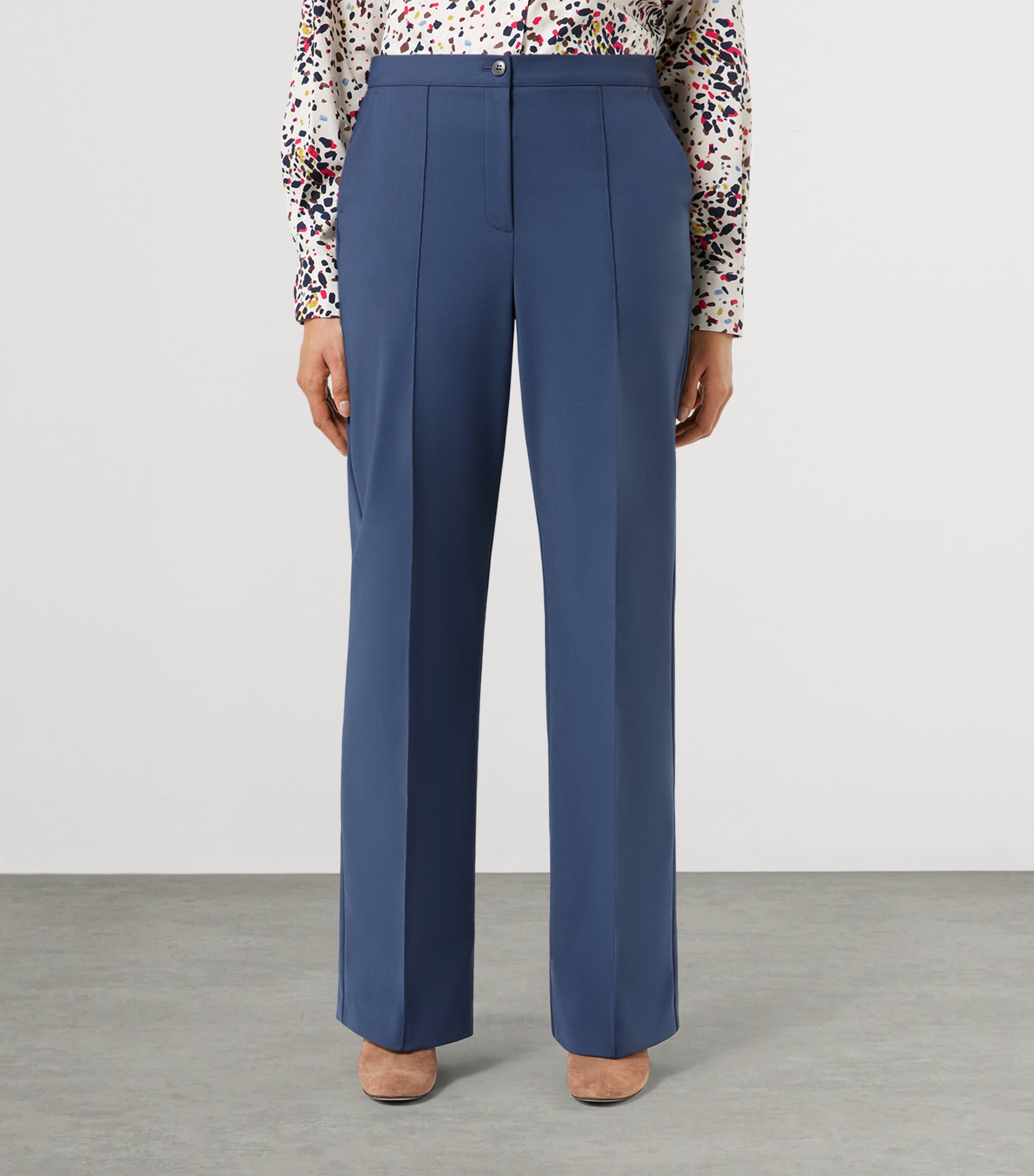 Marina Rinaldi Womens Tailored Straight Trousers Navy Image 3
