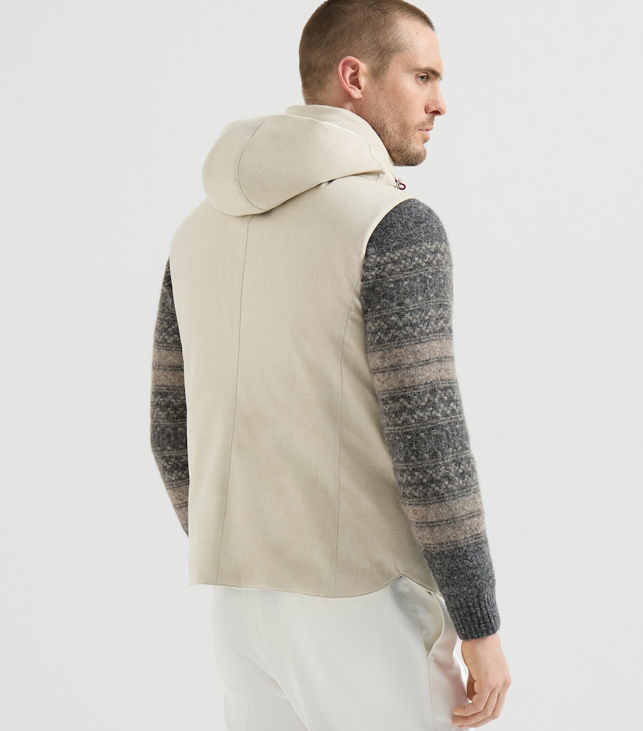 Brunello Cucinelli Mens Wool Hooded Gilet Image 5