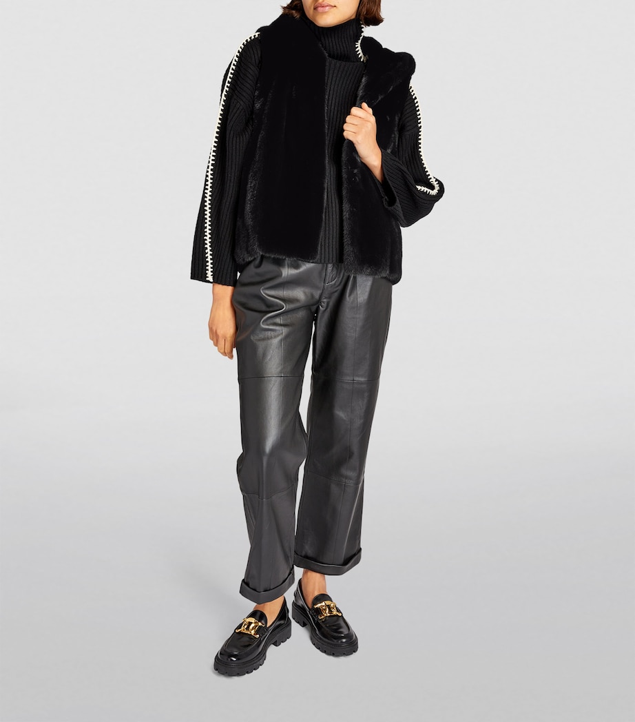 Mink Hooded Gilet A7029 Image 2