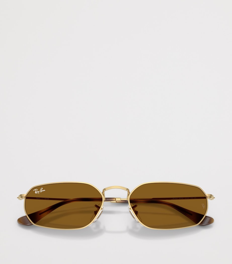 Ray-Ban Metal Irregular Oval Sunglasses Gold Image 5