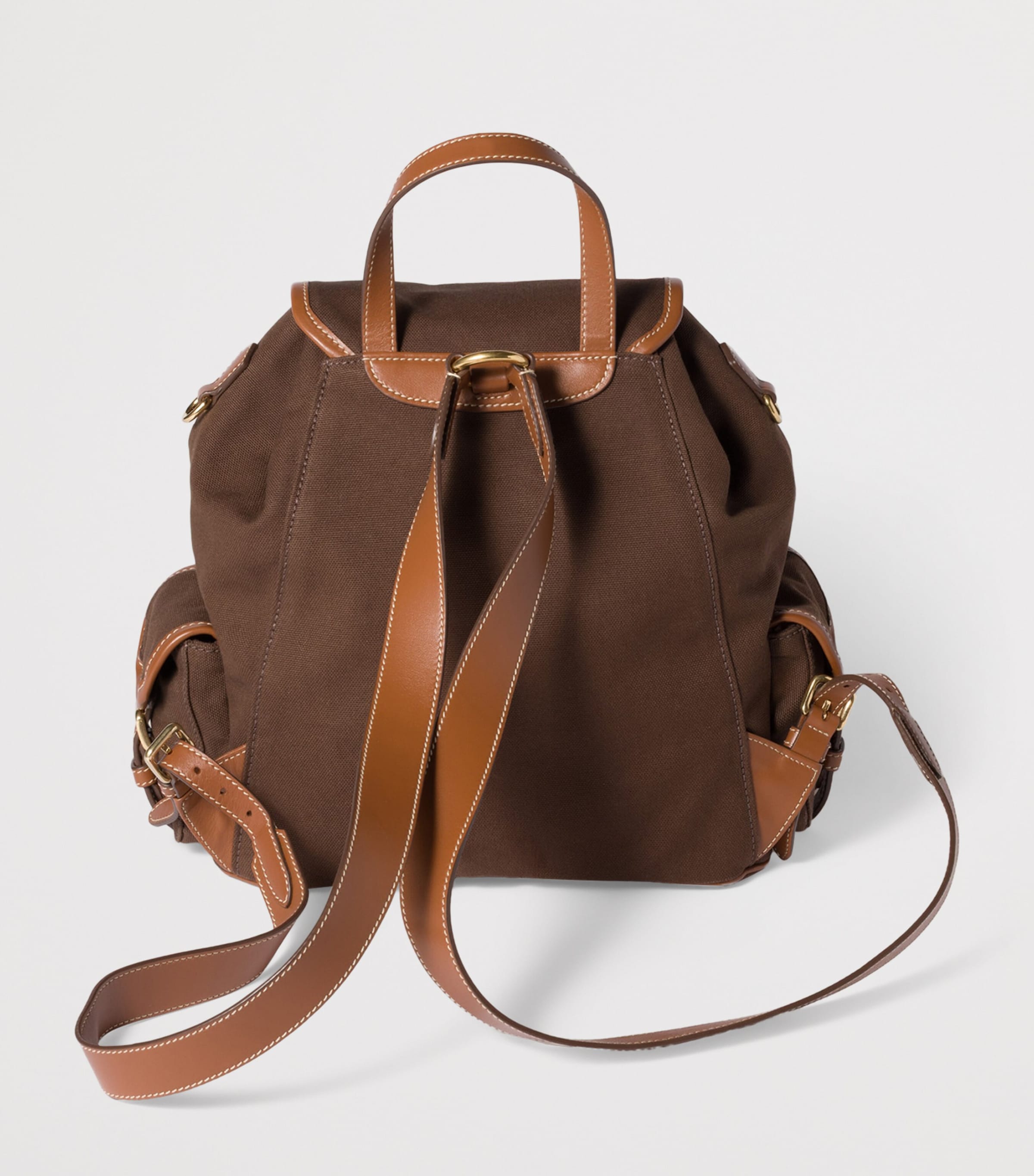 Canvas-Leather Backpack F04KB Image 4