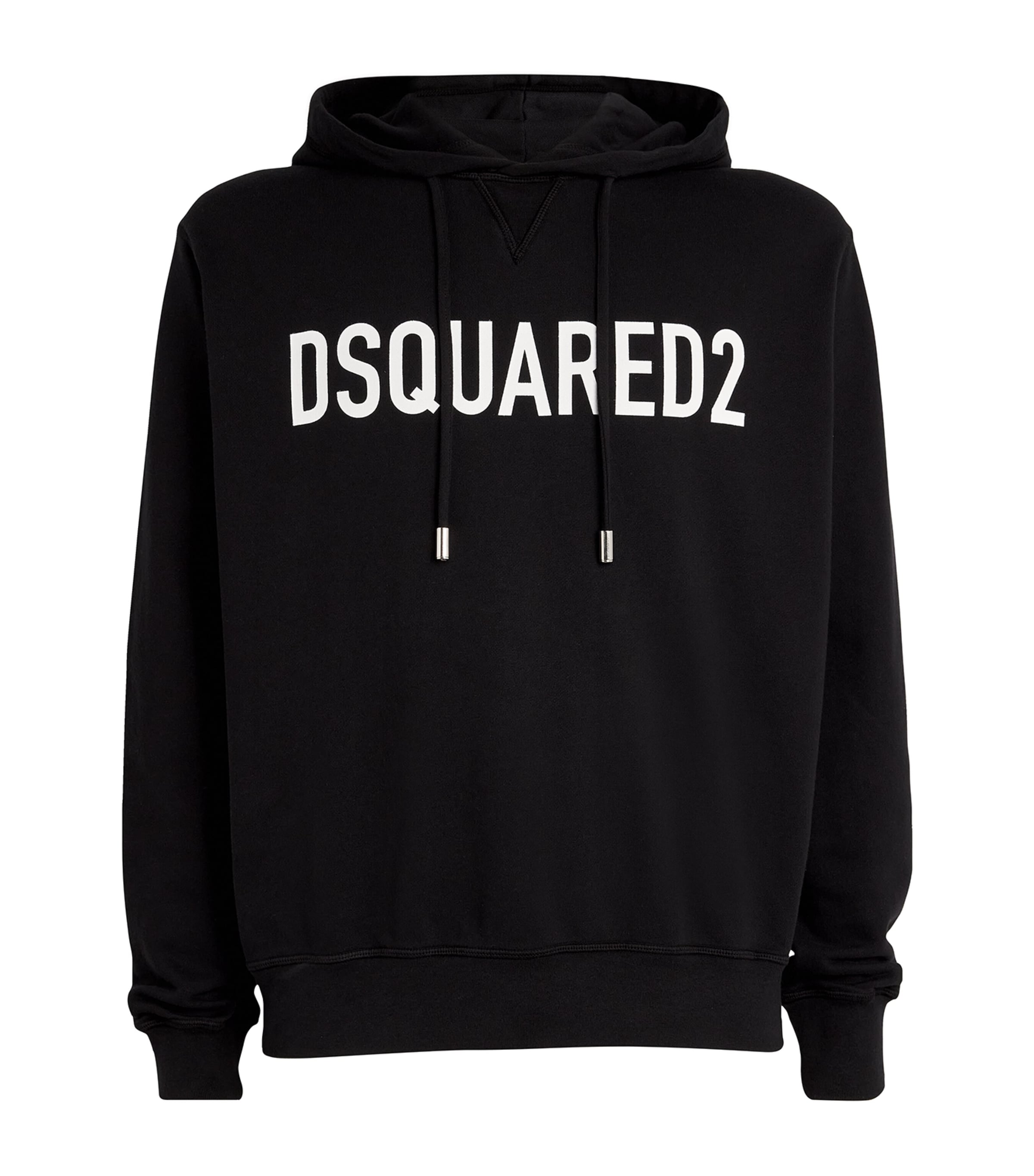 Dsquared2 Cotton Logo Hoodie In Black